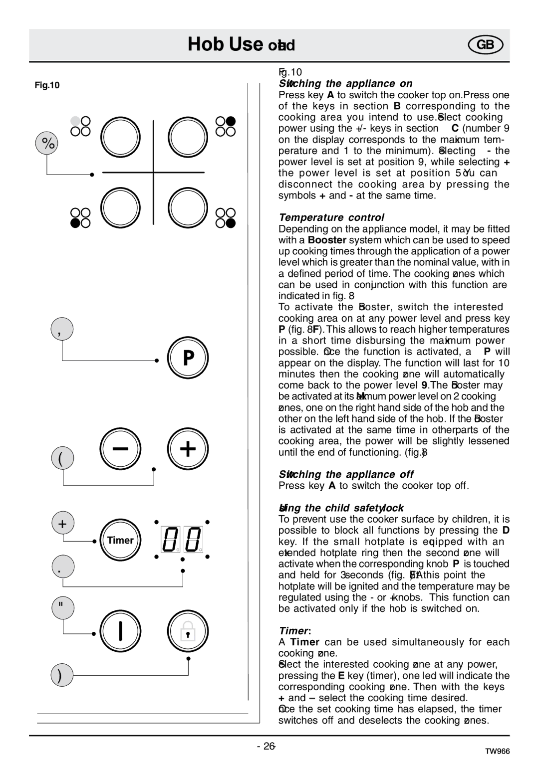 Samsung C61IDGNO/XEE manual Switching the appliance on, Temperature control, Switching the appliance off, Timer 