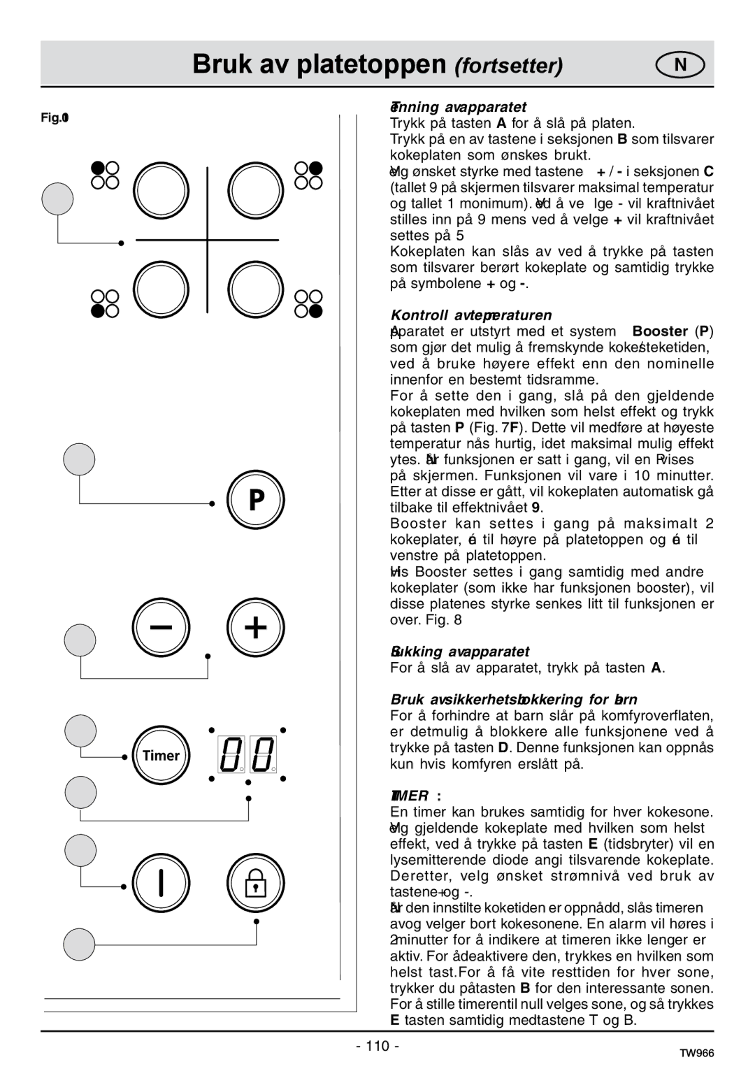 Samsung C61IDGNO/XEE manual Tenning av apparatet, Kontroll av temperaturen, Slukking av apparatet 