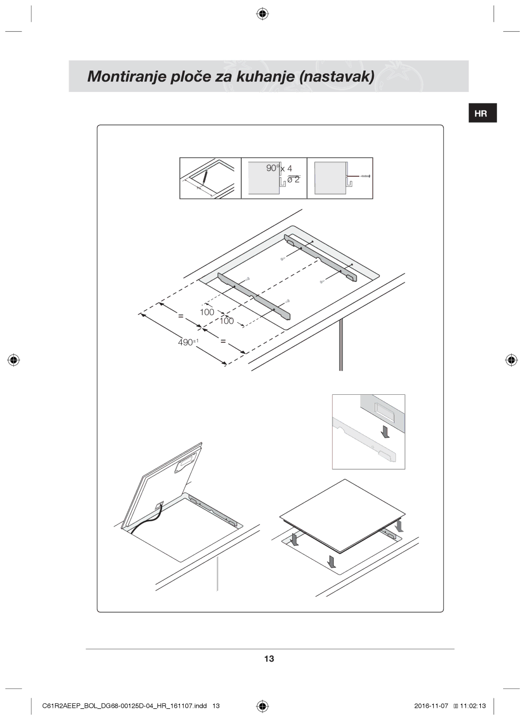 Samsung C61R2AAST/XEH, C61R2AAST/BOL manual 100 490 ±1 