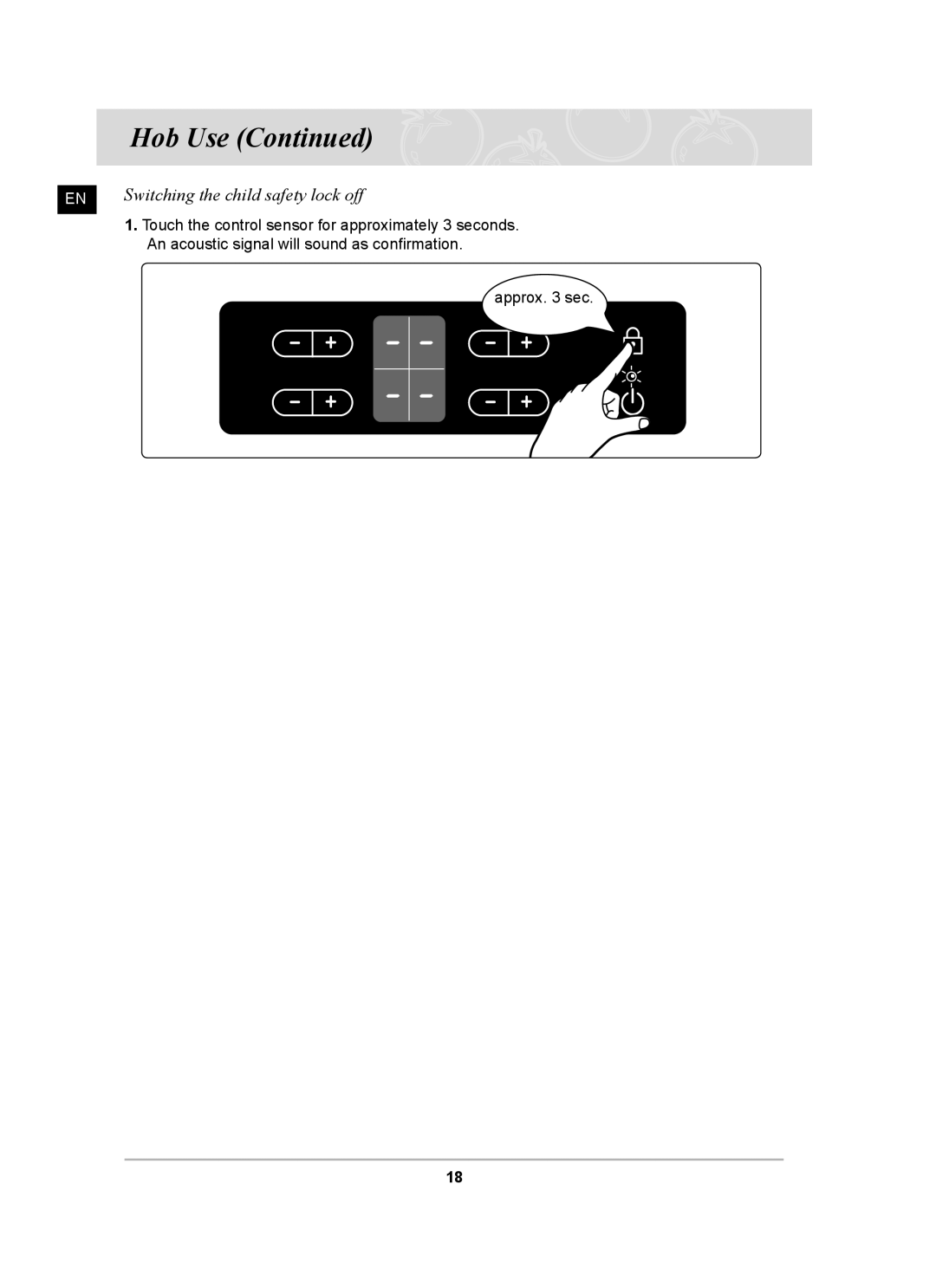 Samsung C61R2AAST/BOL, C61R2AAST/XEH manual Switching the child safety lock off 