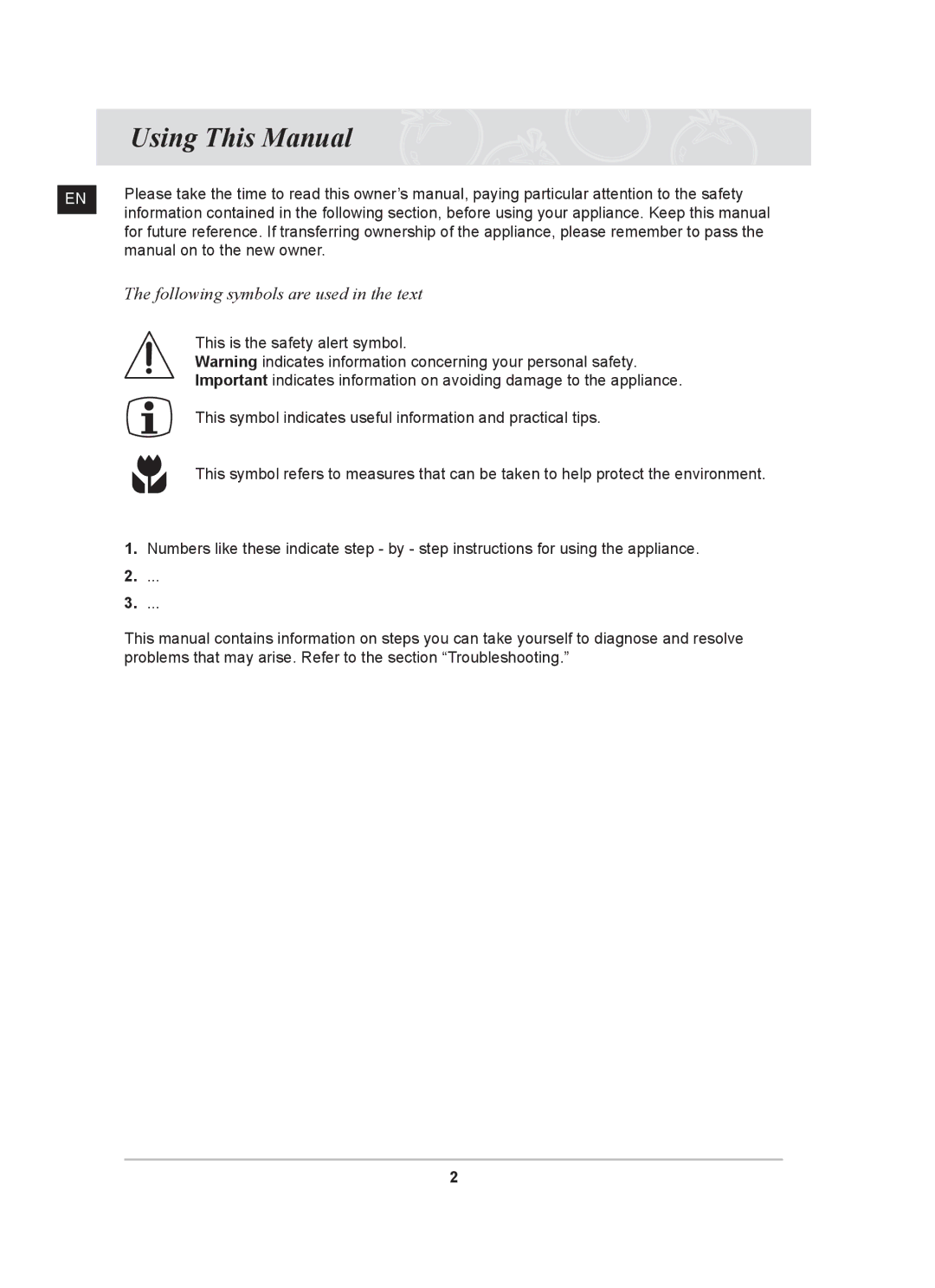 Samsung C61R2AAST/BOL, C61R2AAST/XEH manual Using This Manual, Following symbols are used in the text 