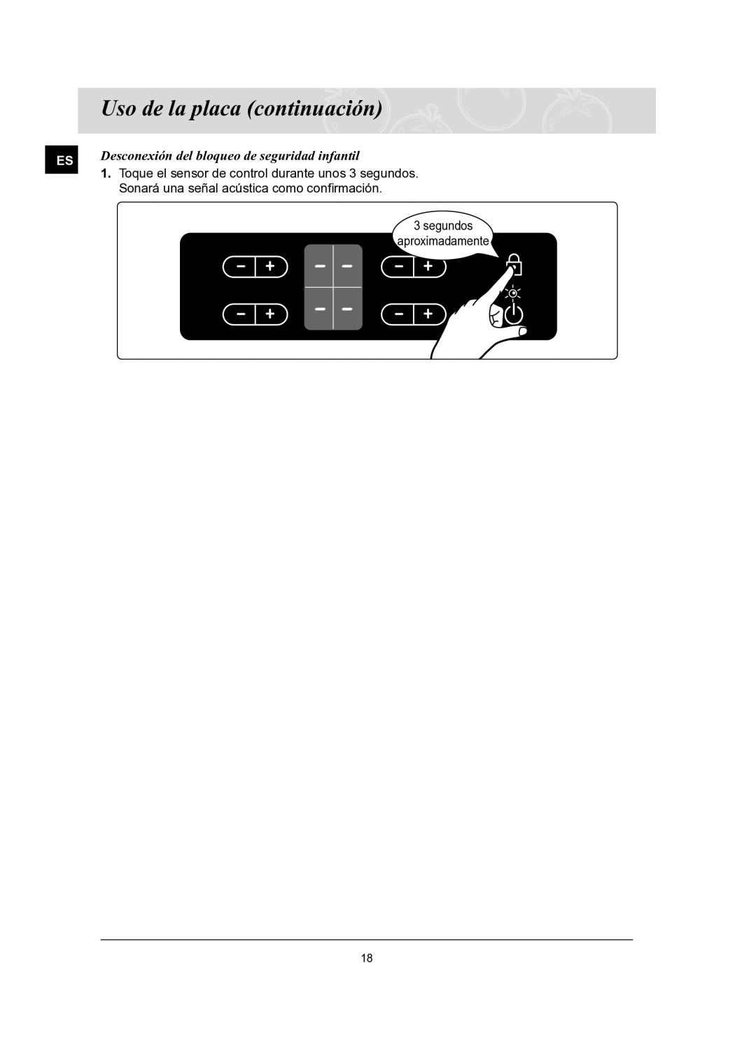 Samsung C61R2AAST/XEC manual Sonará una señal acústica como conﬁrmación 