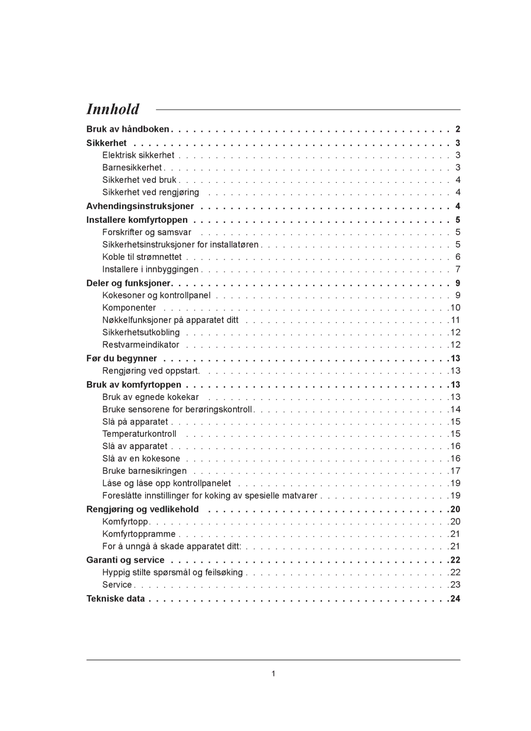 Samsung C61R2AAST/XEE manual Innhold 