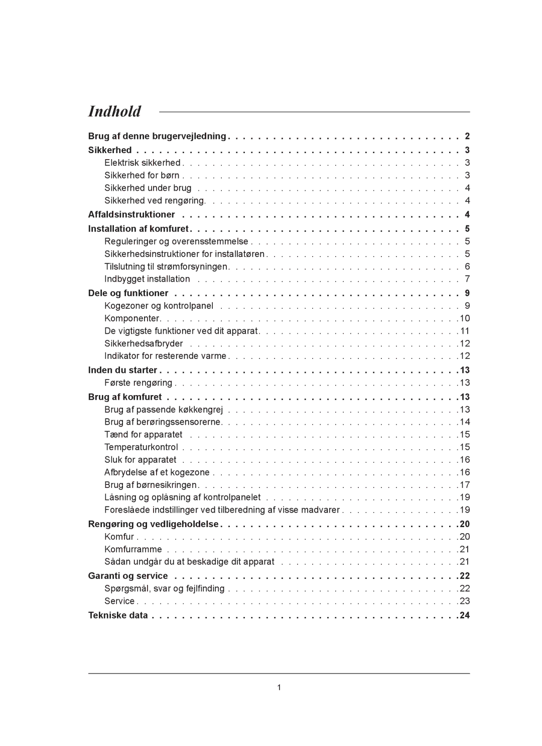 Samsung C61R2AAST/XEE manual Indhold 