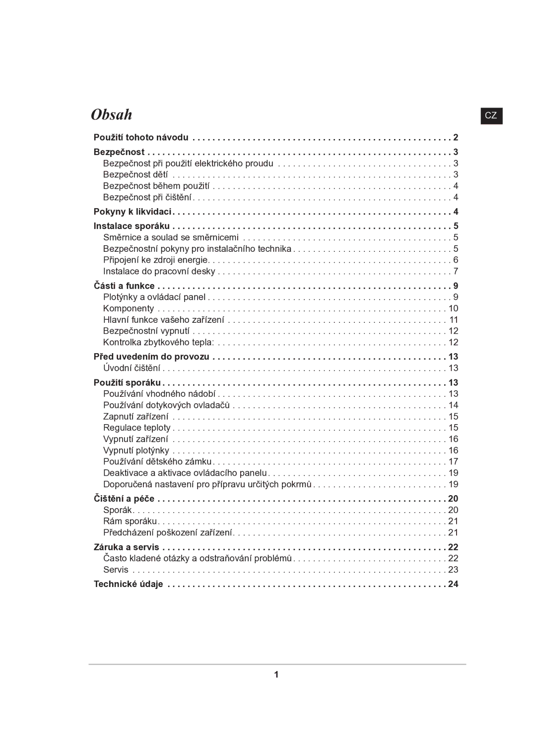 Samsung C61R2AAST/XEH manual Obsah, Použití tohoto návodu 