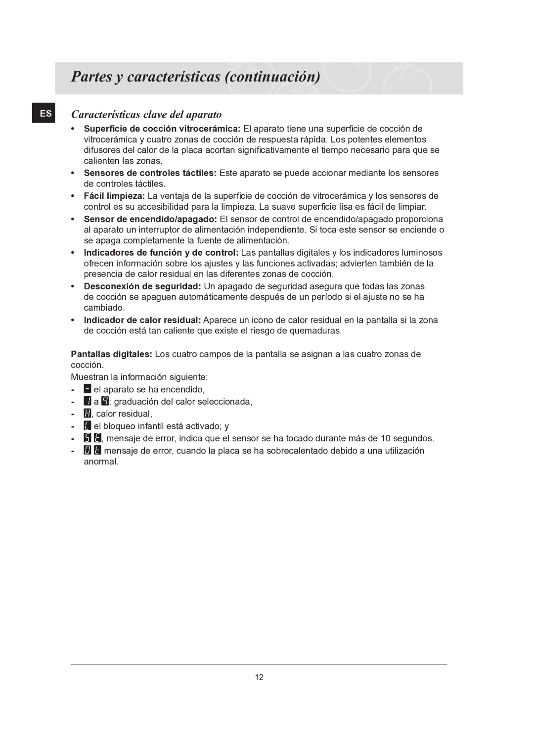 Samsung C61R2ACN/XEC manual Características clave del aparato 