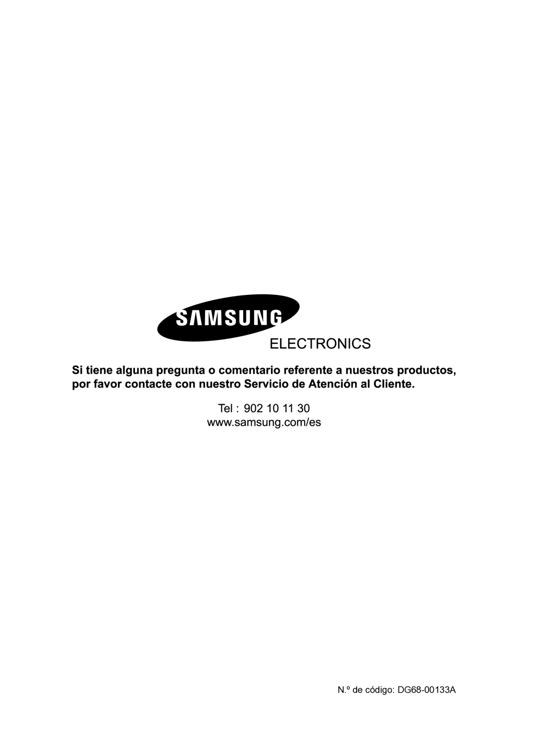 Samsung C61R2ACN/XEC manual De código DG68-00133A 