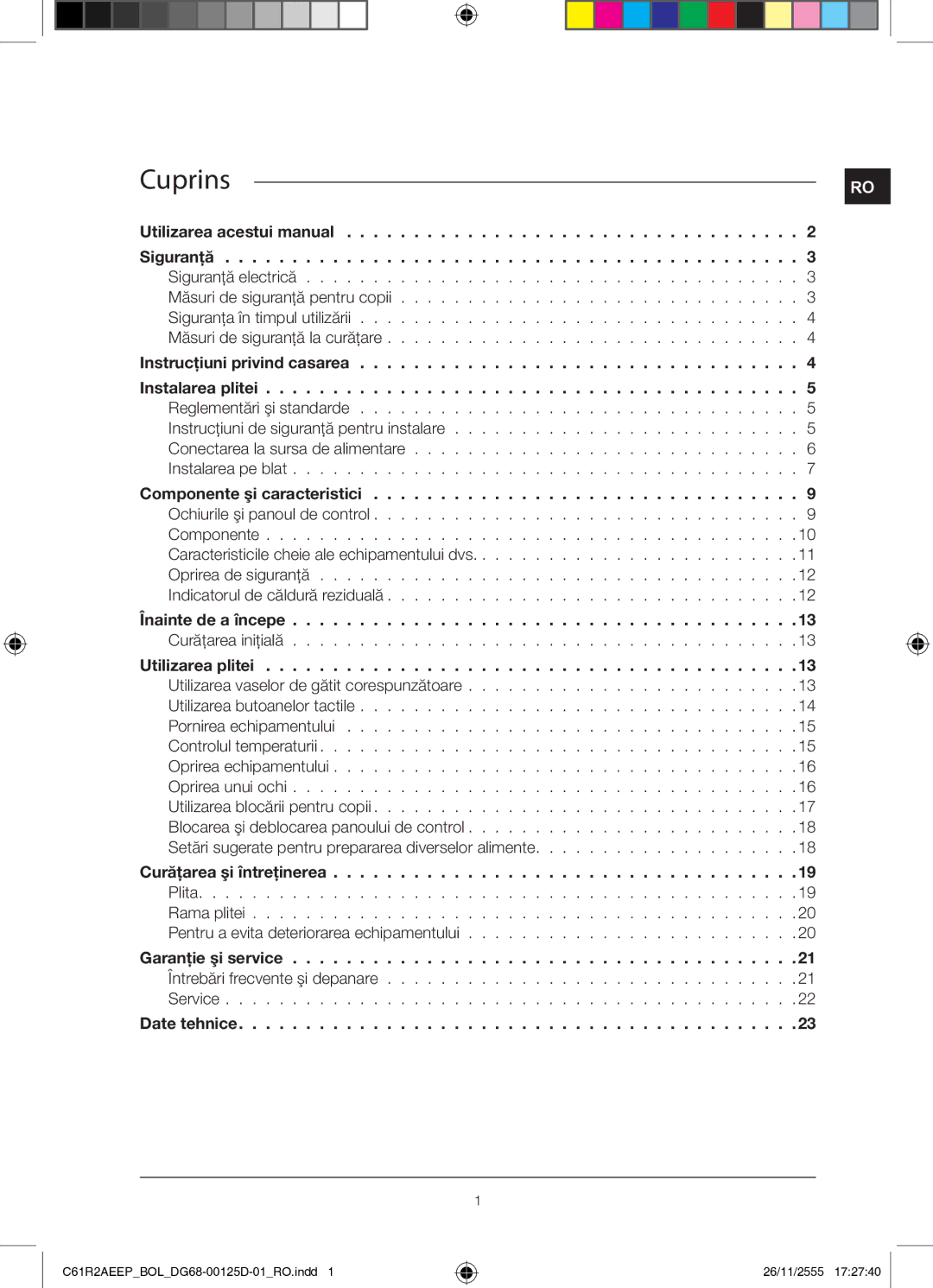 Samsung C61R2AEEP/XEH manual Cuprins 