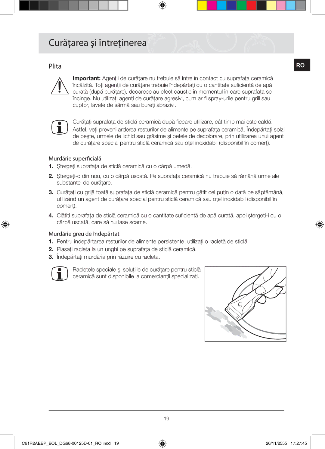 Samsung C61R2AEEP/XEH manual Curăţarea şi întreţinerea, Plita 