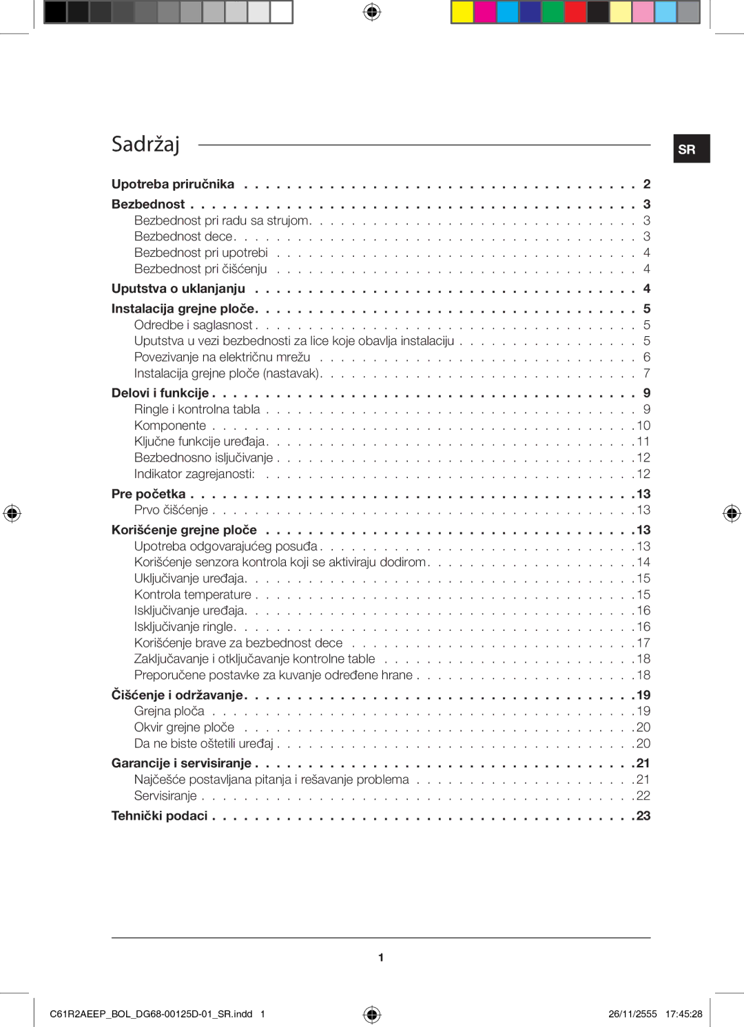 Samsung C61R2AEEP/XEH manual Sadržaj 