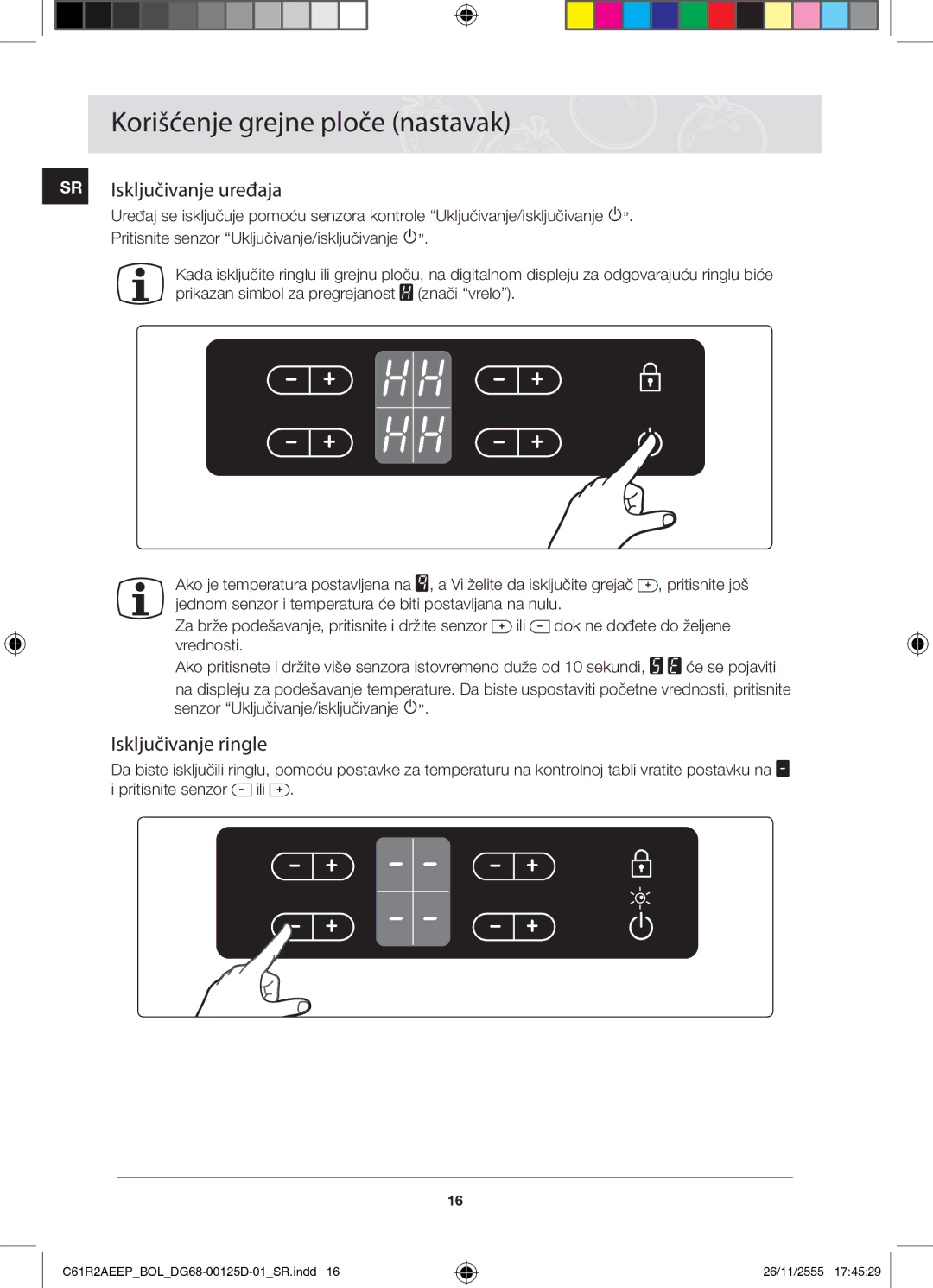 Samsung C61R2AEEP/XEH manual Isključivanje uređaja, Isključivanje ringle 