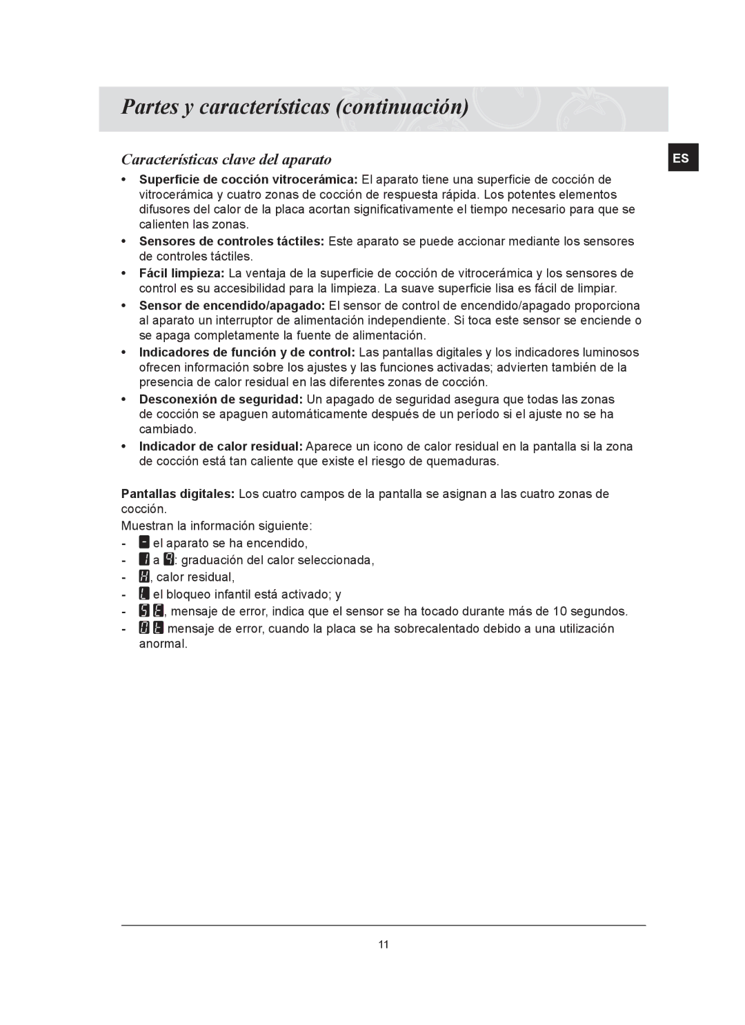 Samsung C61R2AEE/XEU, C61R2AEE/XEC manual Características clave del aparato 