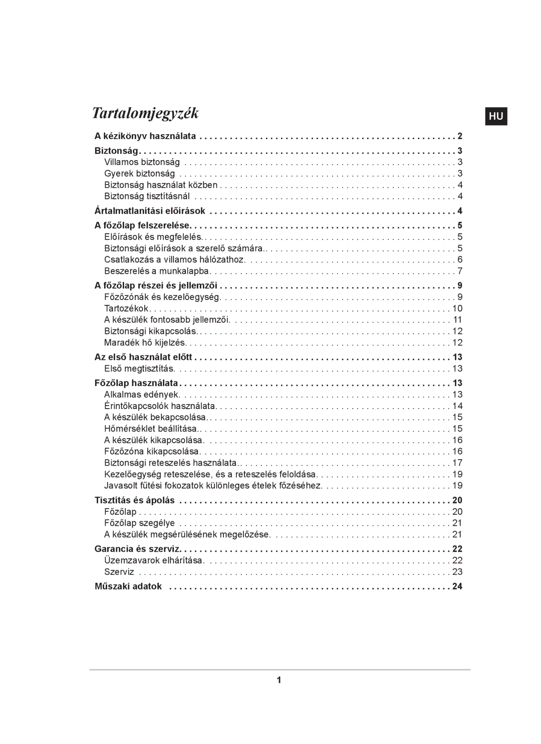 Samsung C61R2AEEP/XEH, C61R2AEE/XEH manual Tartalomjegyzék 