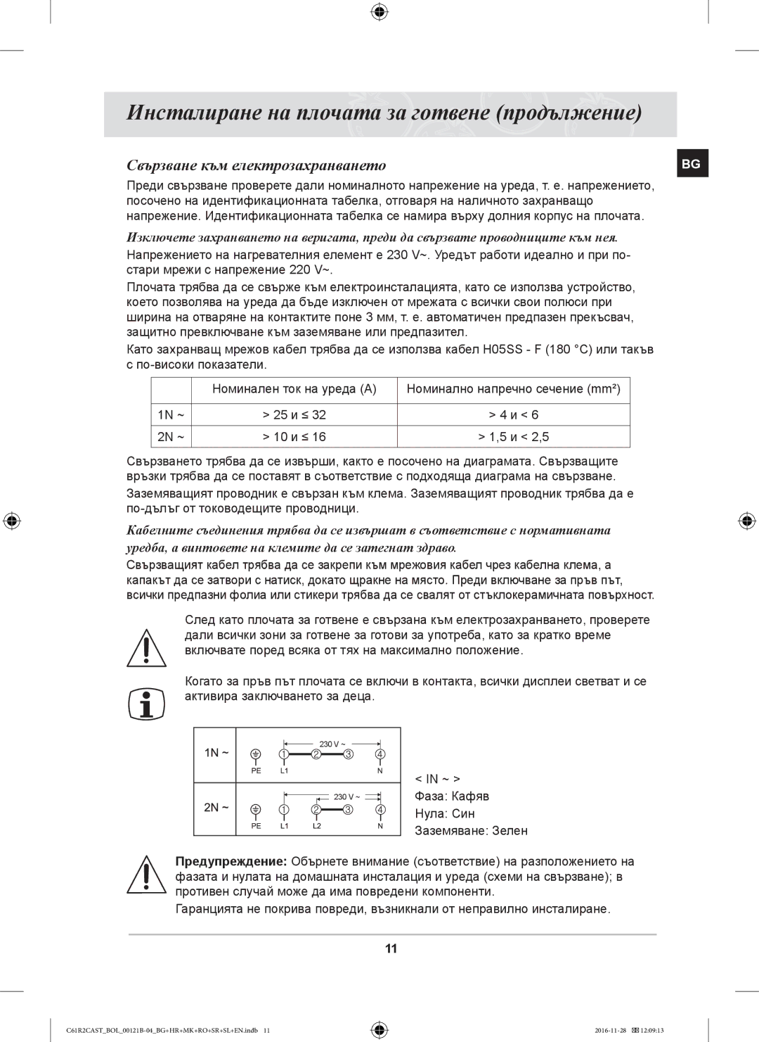 Samsung C61R2CCN/XEH, C61R2CCN/BOL manual Инсталиране на плочата за готвене продължение, Свързване към електрозахранването 