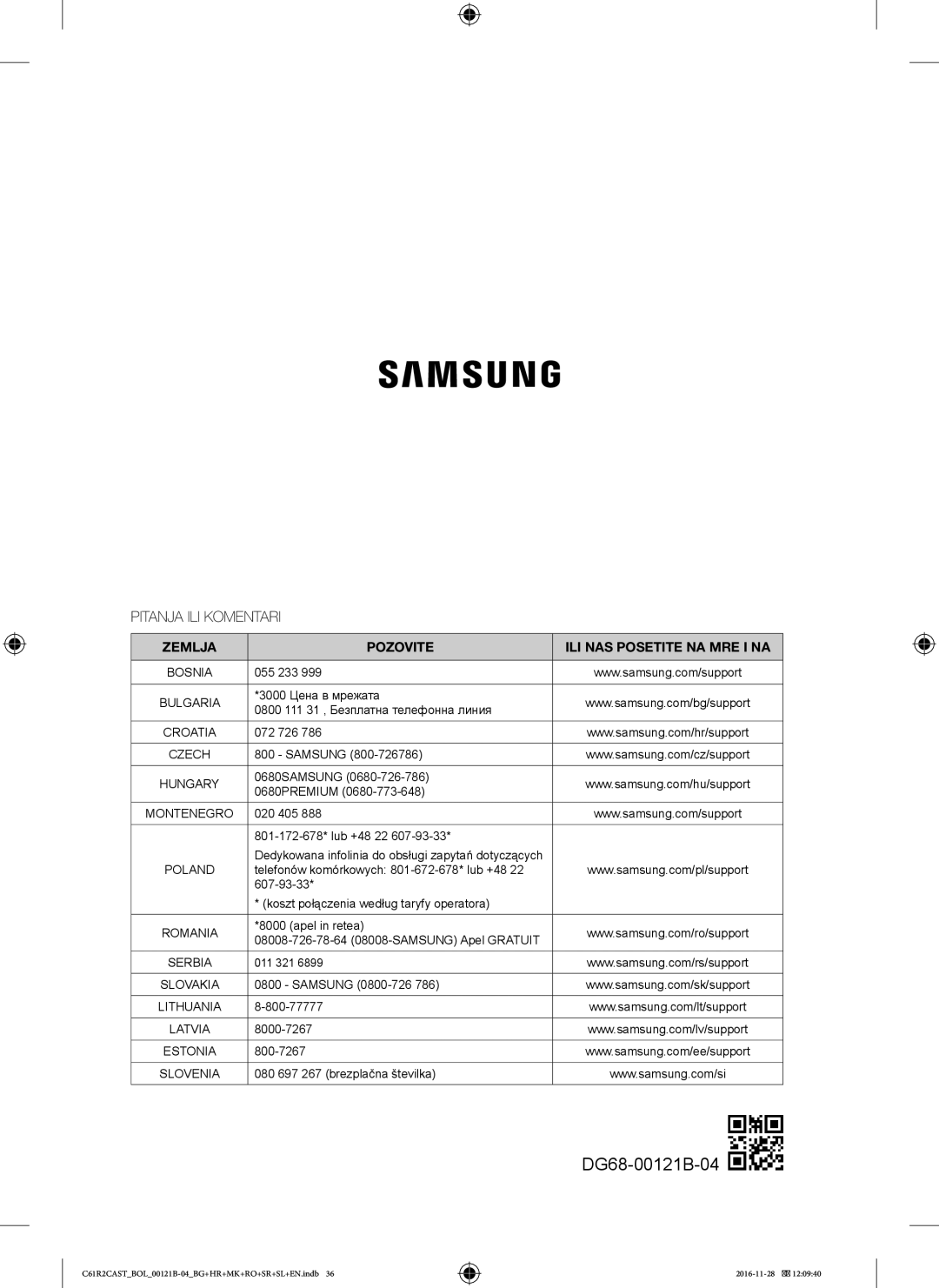 Samsung C61R2CCN/BOL, C61R2CAST/BOL, C61R2CCN/XEH manual Pitanja ILI Komentari 