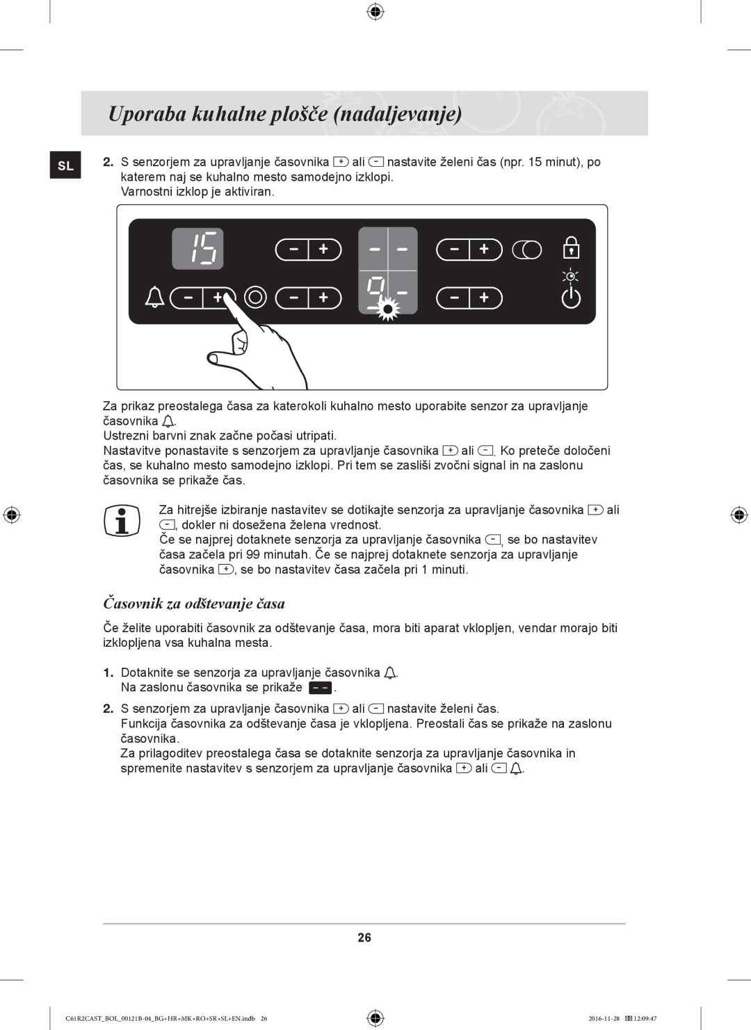 Samsung C61R2CCN/XEH, C61R2CCN/BOL, C61R2CAST/BOL manual Časovnik za odštevanje časa 