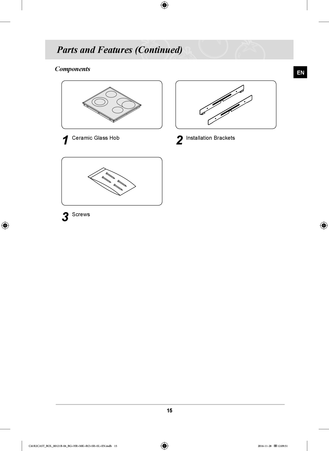 Samsung C61R2CCN/BOL, C61R2CAST/BOL, C61R2CCN/XEH manual Components 