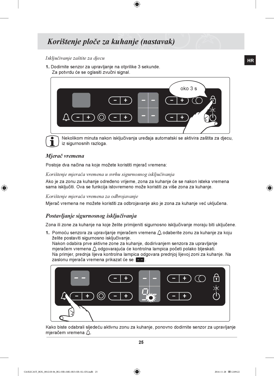 Samsung C61R2CAST/BOL Mjerač vremena, Postavljanje sigurnosnog isključivanja, Korištenje mjerača vremena za odbrojavanje 