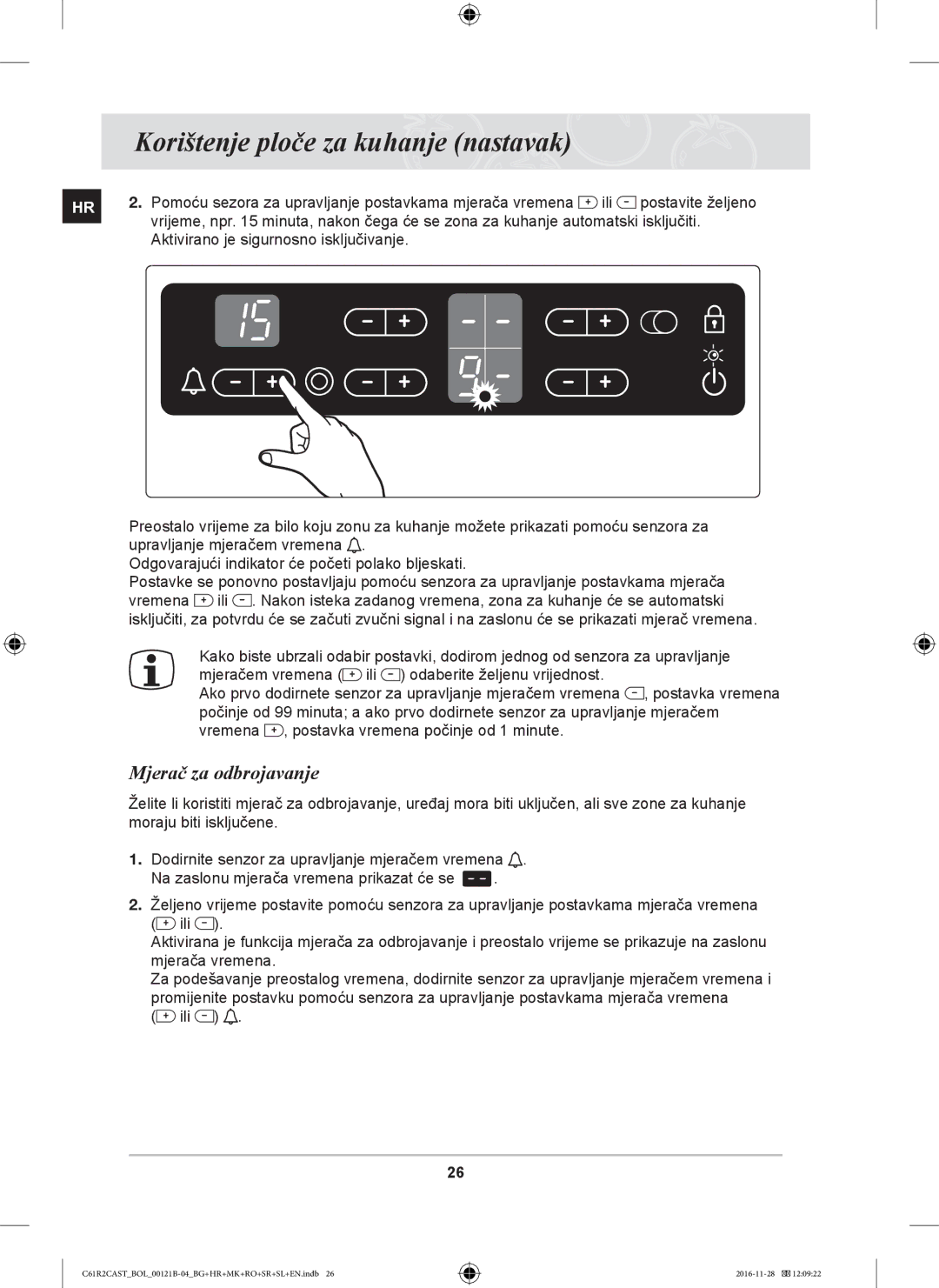 Samsung C61R2CCN/XEH, C61R2CCN/BOL, C61R2CAST/BOL manual Mjerač za odbrojavanje 