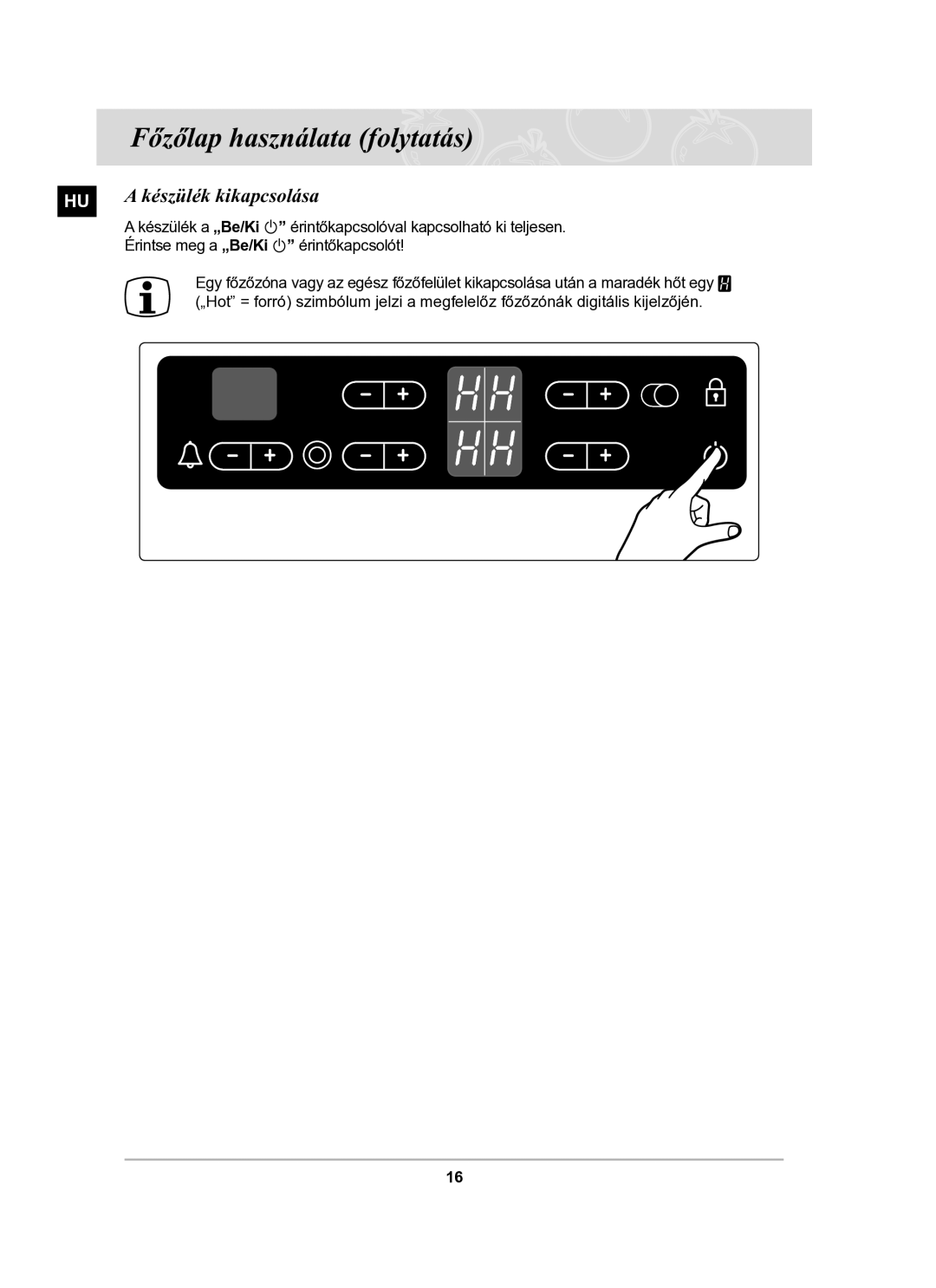 Samsung C61R2CCNP/XEH manual HU a készülék kikapcsolása 