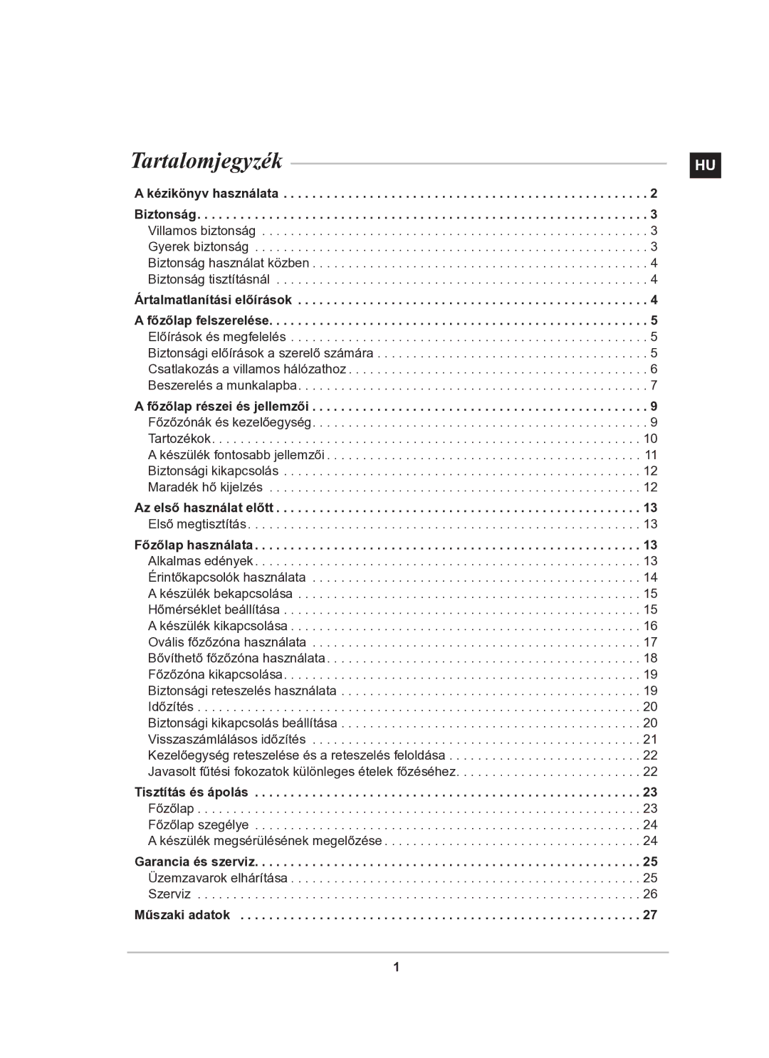 Samsung C61R2CCNP/XEH manual Tartalomjegyzék 