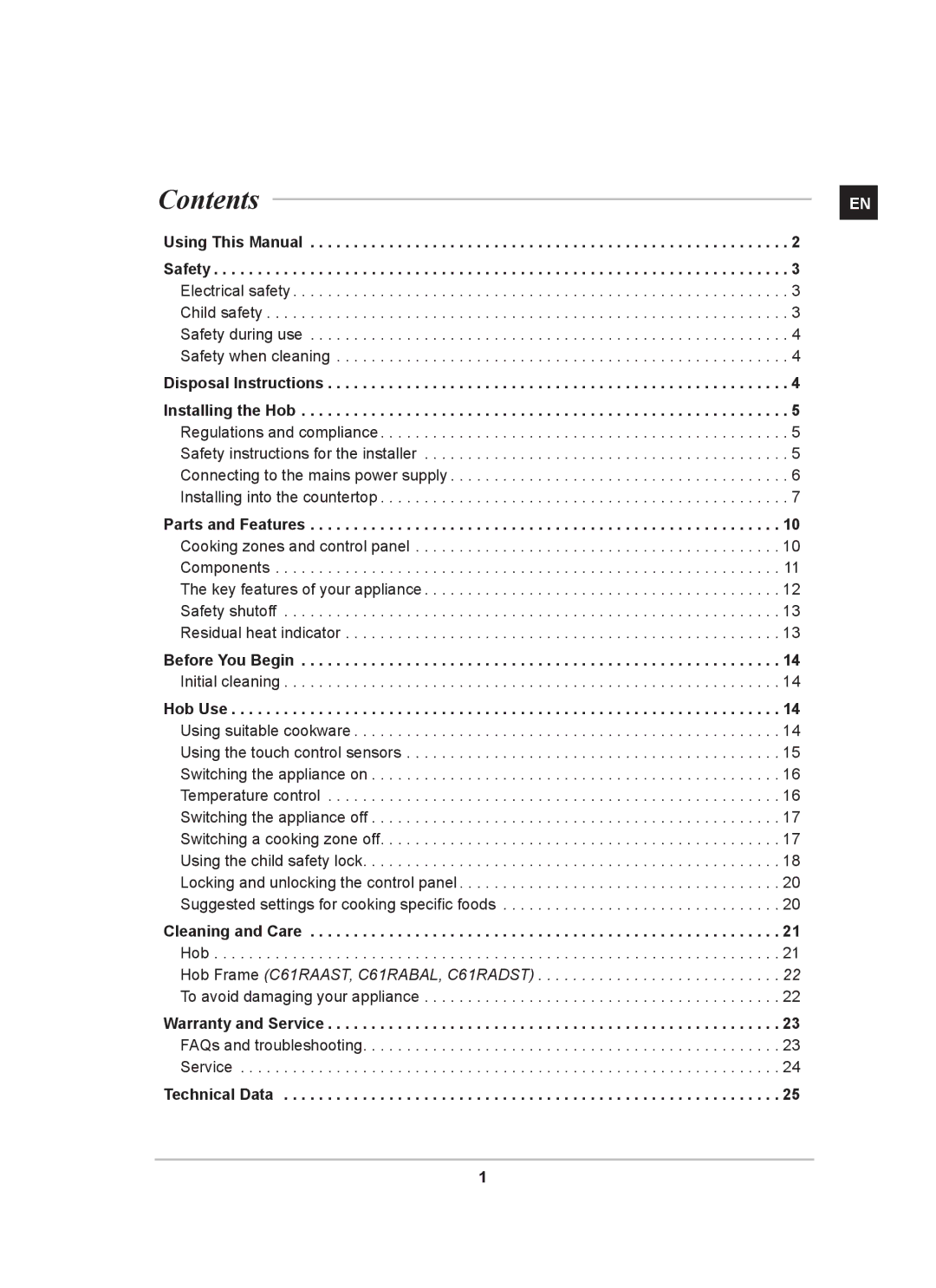 Samsung C61RAAST/BOL manual Contents 