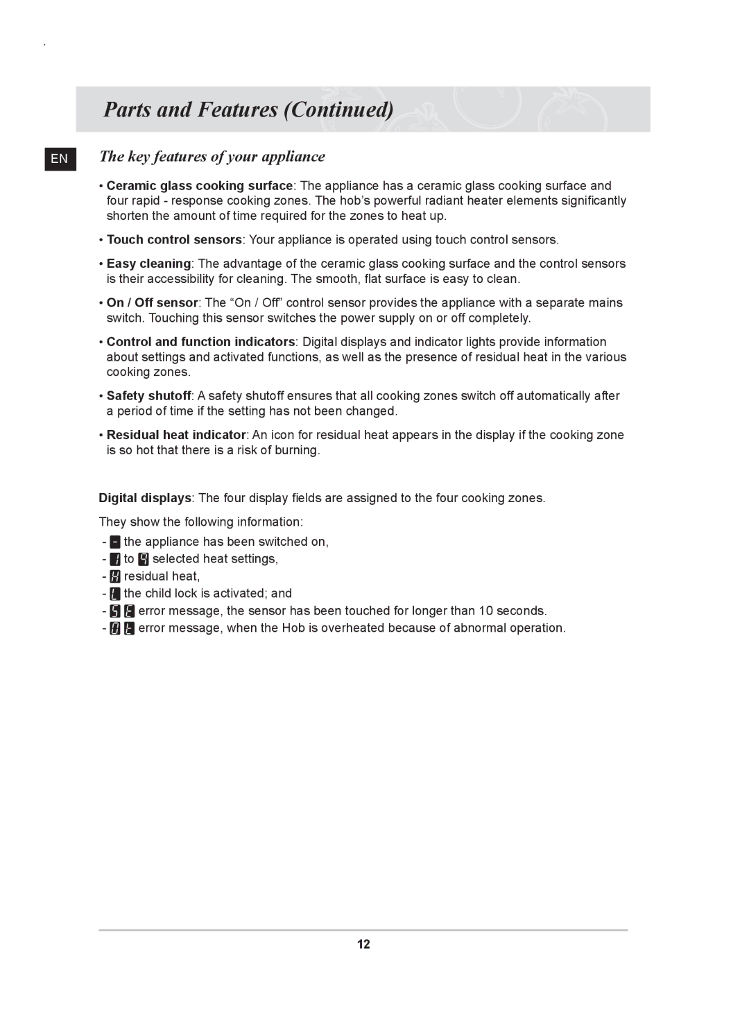 Samsung C61RAAST/XEE manual EN The key features of your appliance 