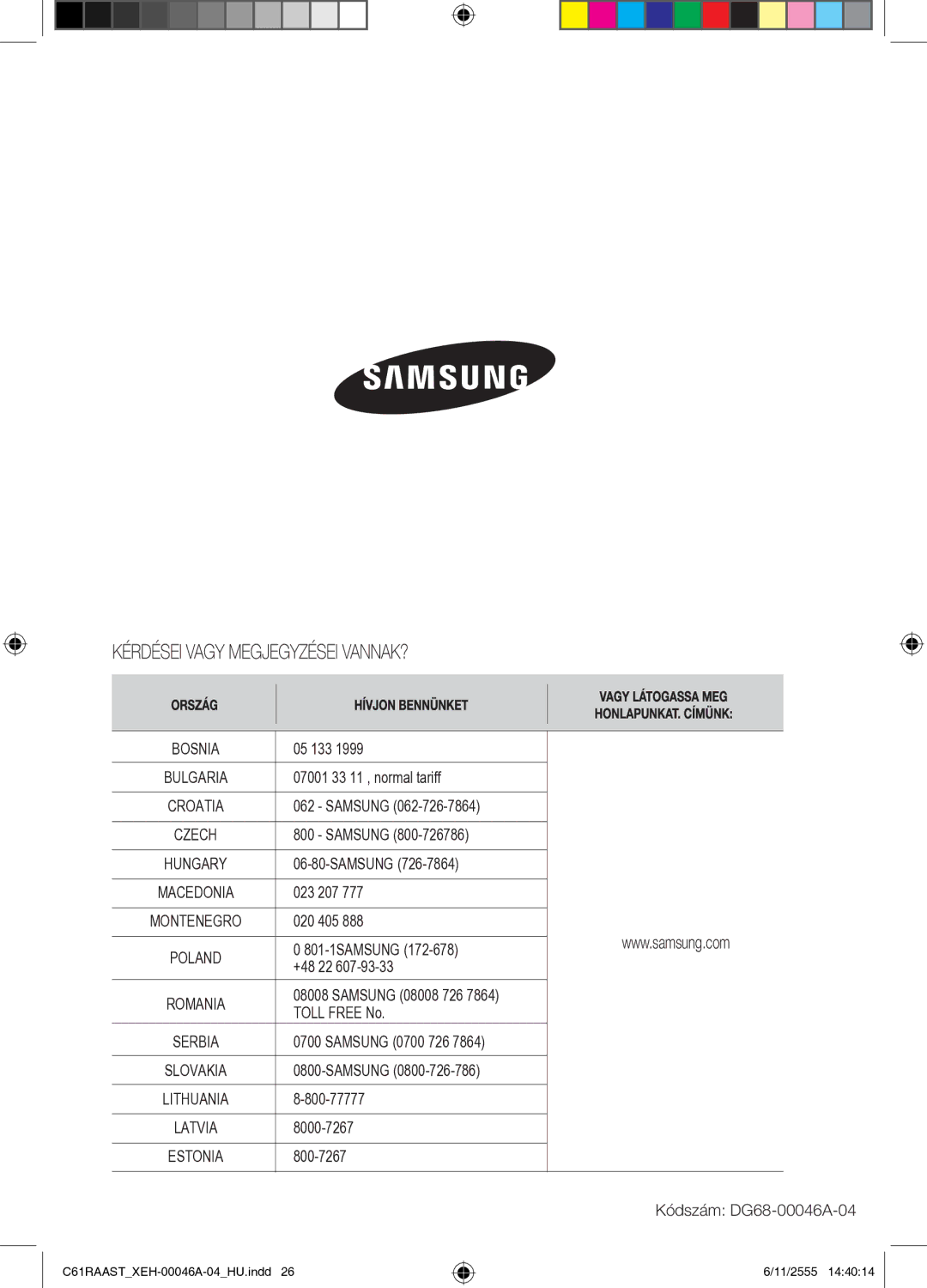 Samsung C61RAAST/XEH manual Estonia 