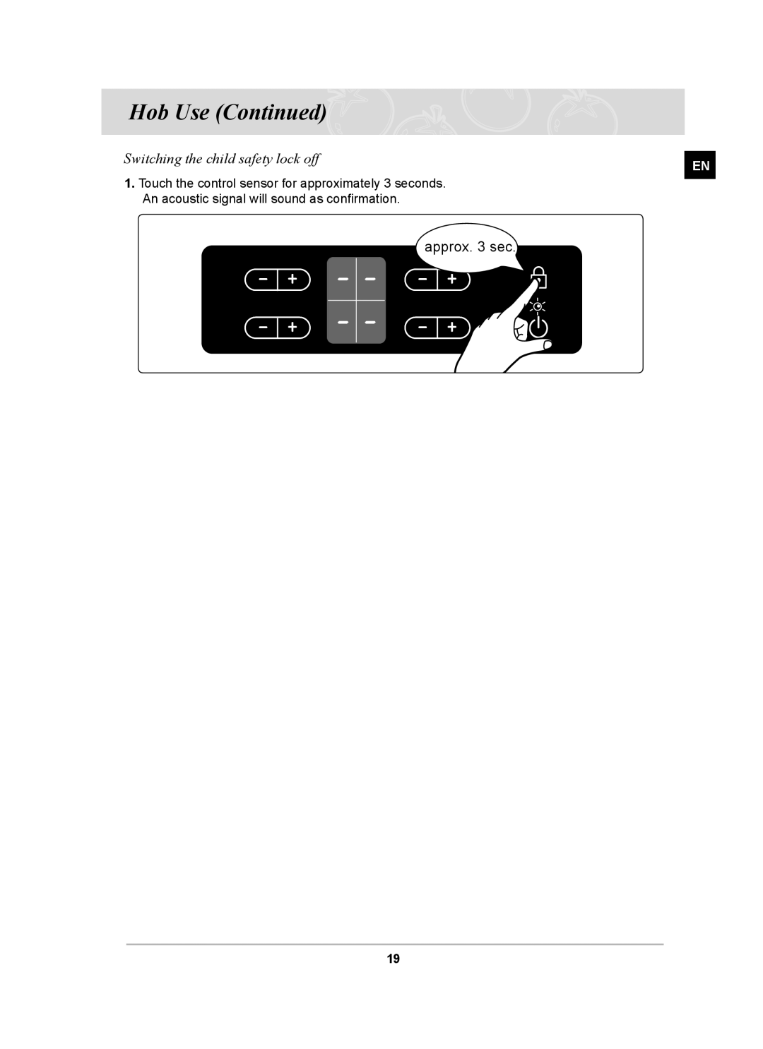 Samsung C61RABAL, C61RACN, C61RAAST, C61RADST manual Switching the child safety lock off 