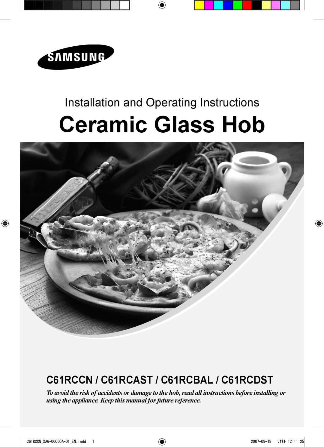 Samsung C61RCCN/XEO, C61RCAST/XAG manual Ceramic Glass Hob 