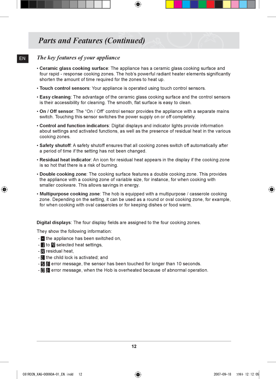 Samsung C61RCAST/XAG, C61RCCN/XEO manual EN The key features of your appliance 