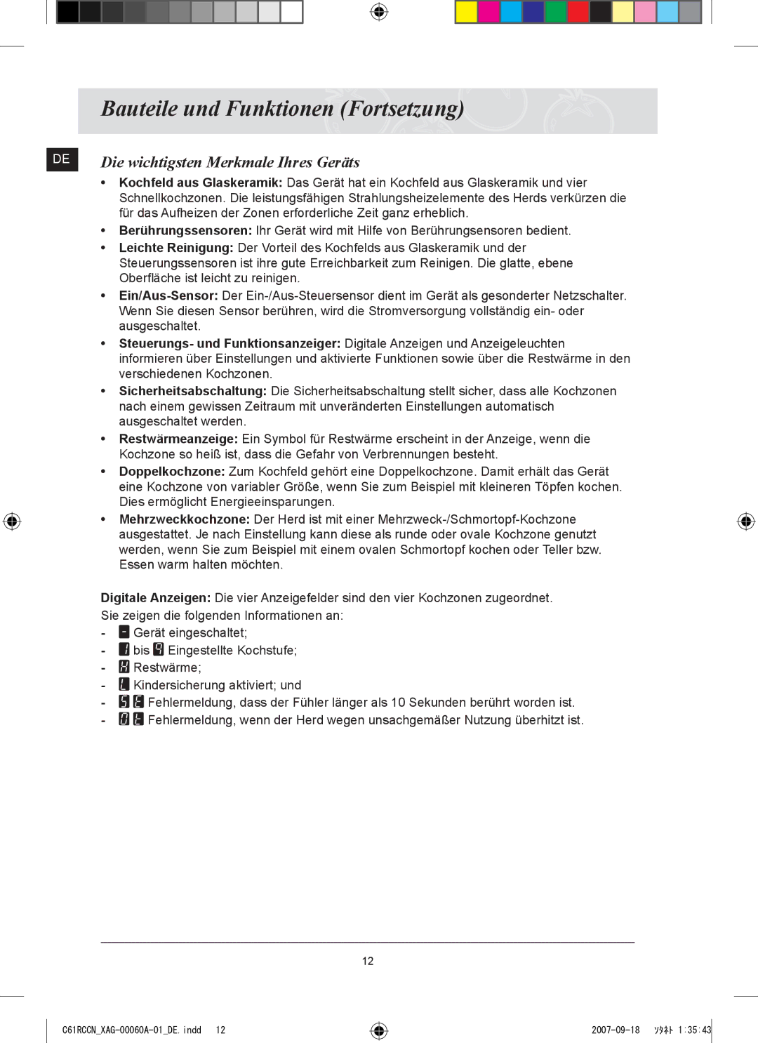 Samsung C61RCAST/XAG, C61RCCN/XEO manual Die wichtigsten Merkmale Ihres Geräts 