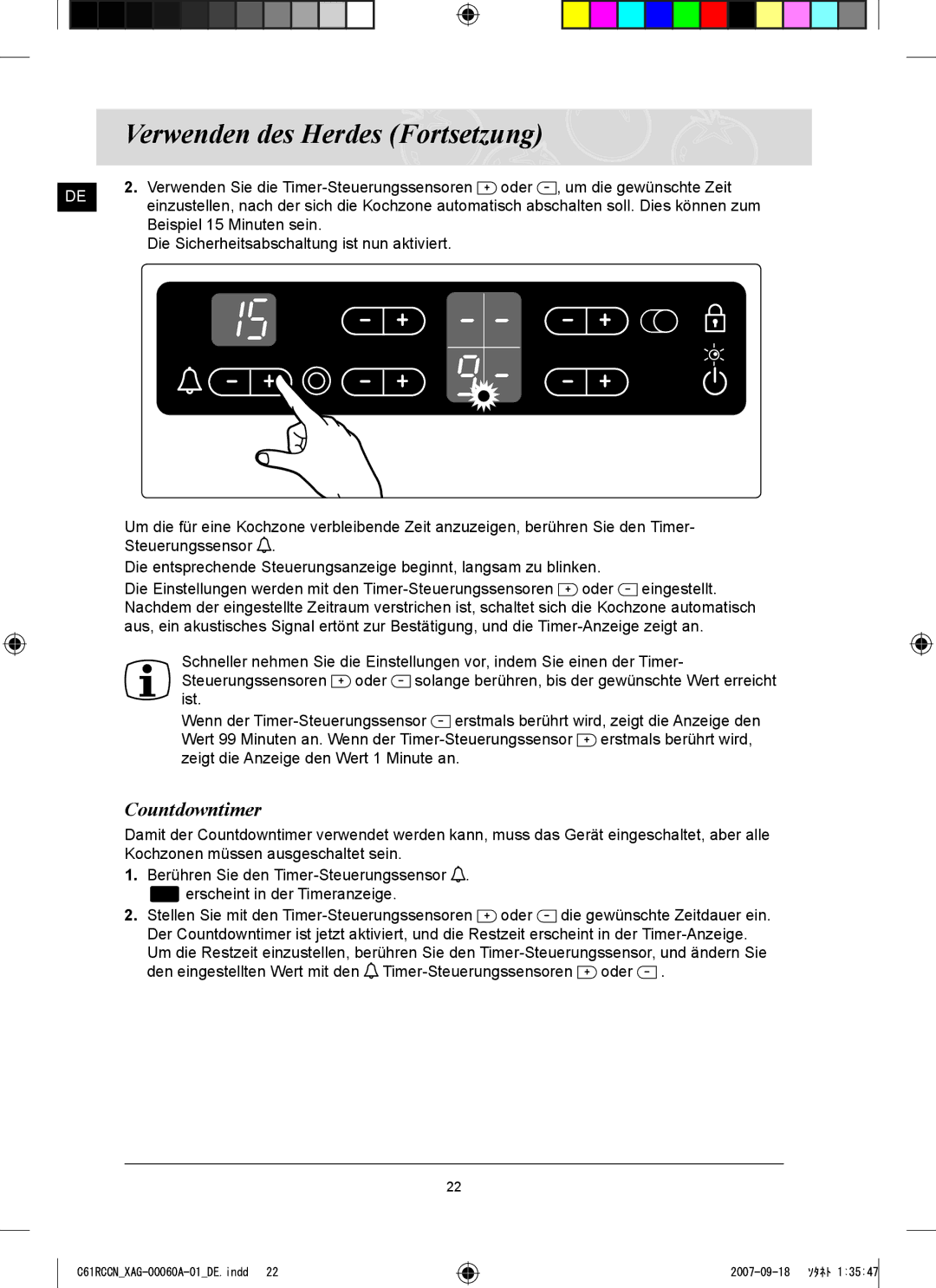 Samsung C61RCAST/XAG, C61RCCN/XEO manual Countdowntimer 