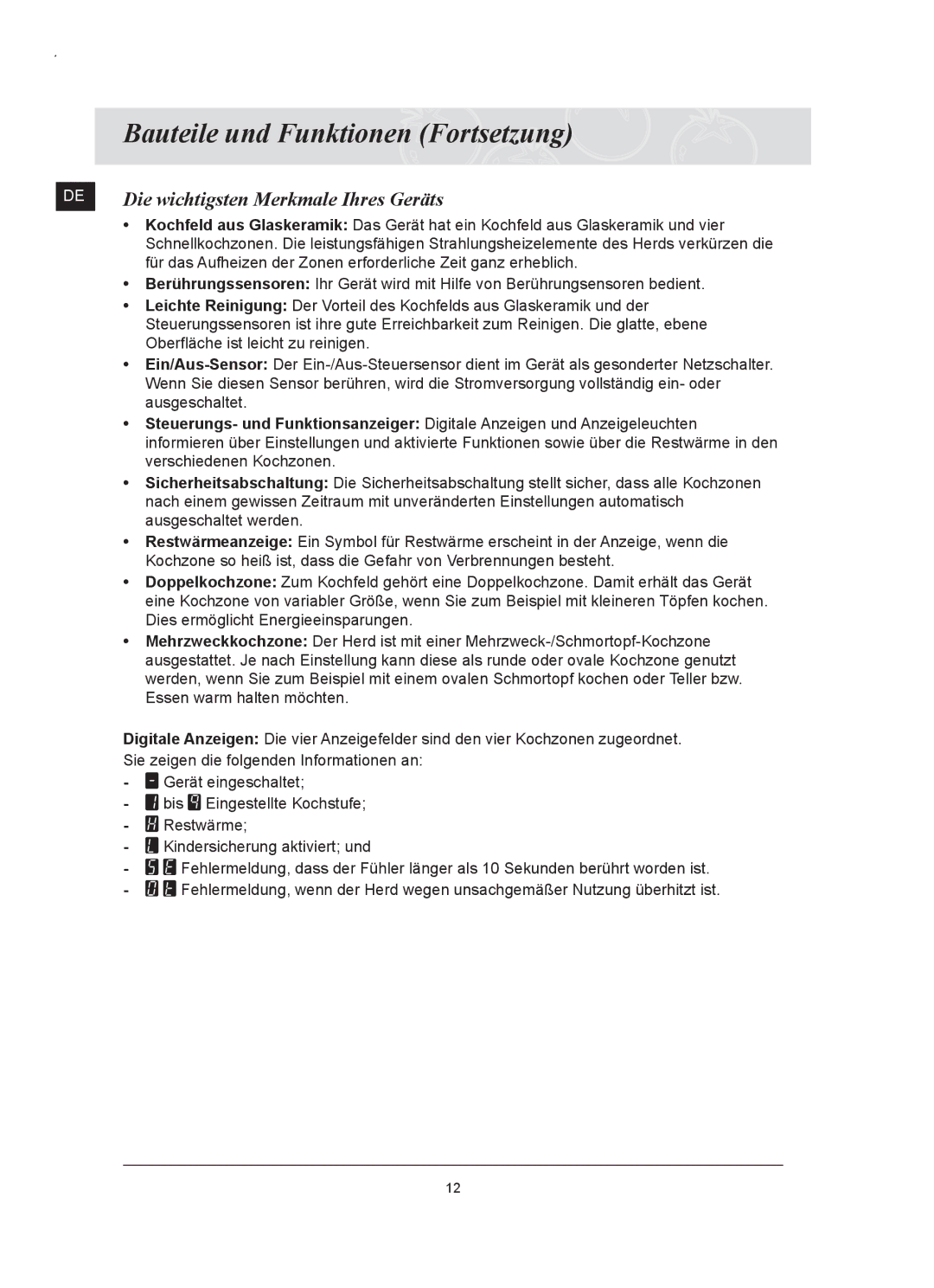 Samsung C61RCAST/XEG, C61RCDST/XEG manual Die wichtigsten Merkmale Ihres Geräts 