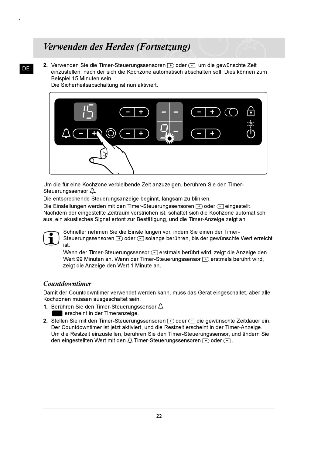 Samsung C61RCAST/XEG, C61RCDST/XEG manual Countdowntimer 