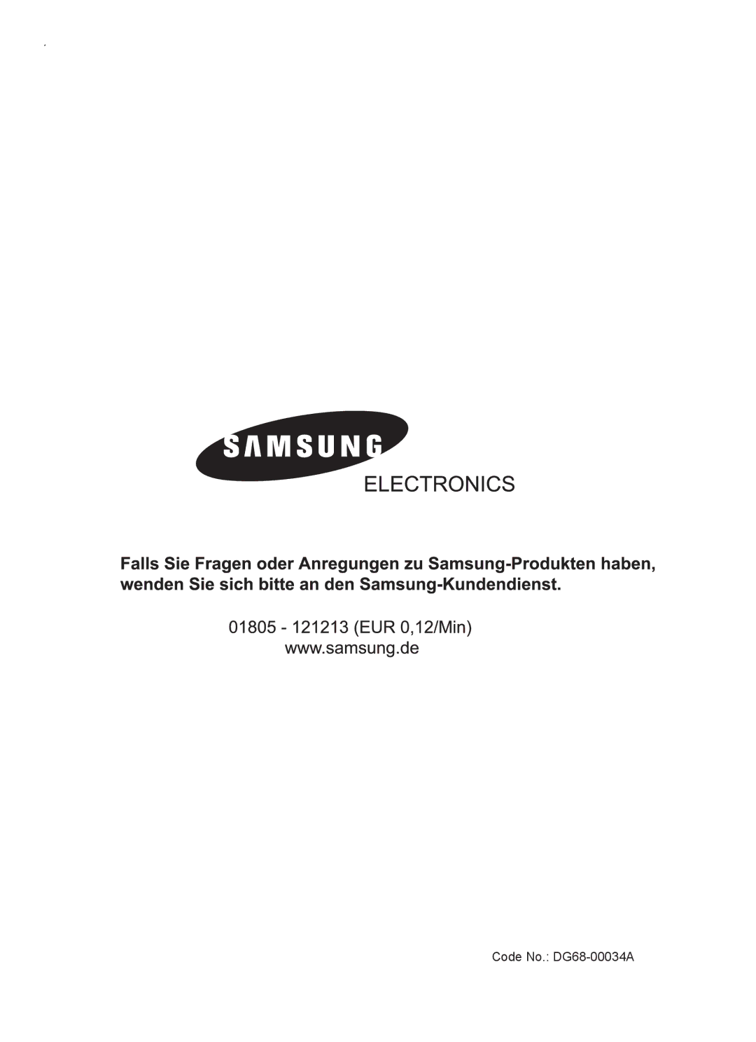 Samsung C61RCAST/XEG, C61RCDST/XEG manual Code No. DG68-00034A 