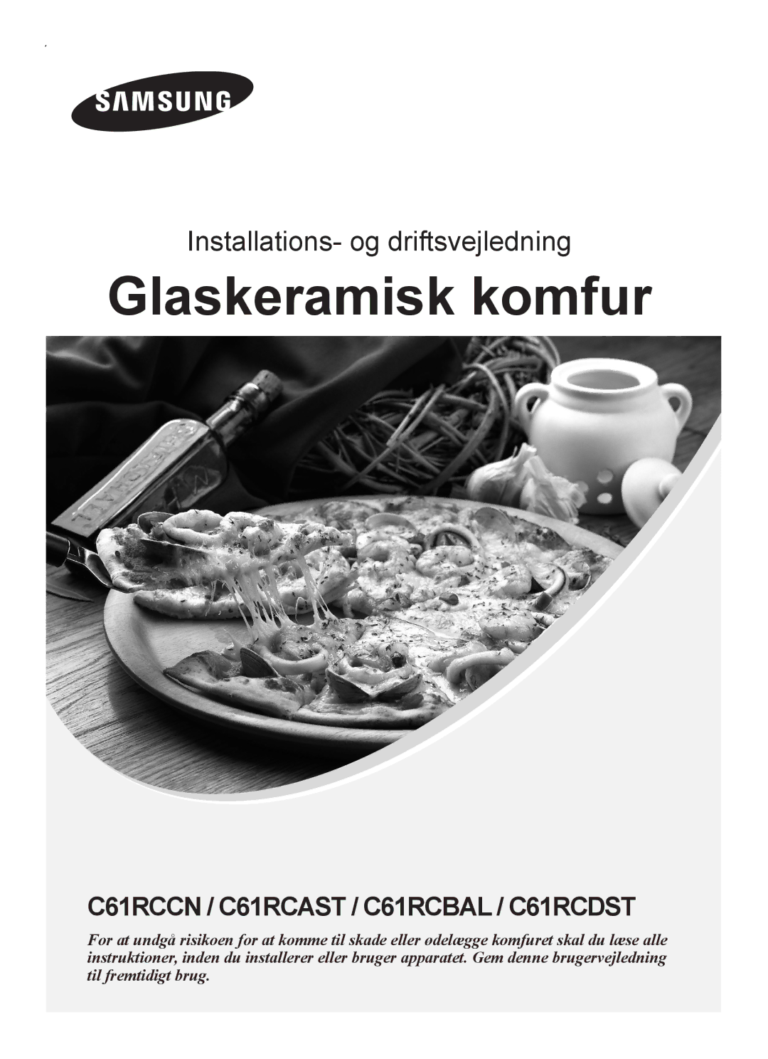 Samsung C61RCAST/XEE, C61RCCN/XEE manual Glaskeramisk komfur 