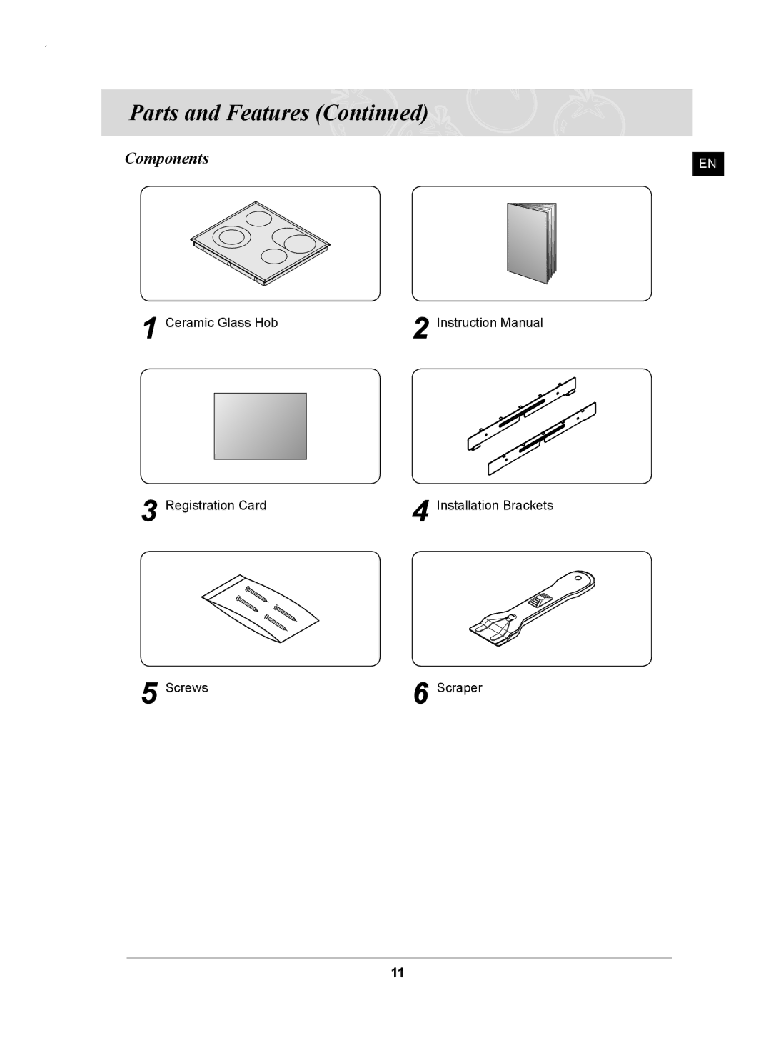 Samsung C61RCAST/XEE, C61RCCN/XEE manual Components 