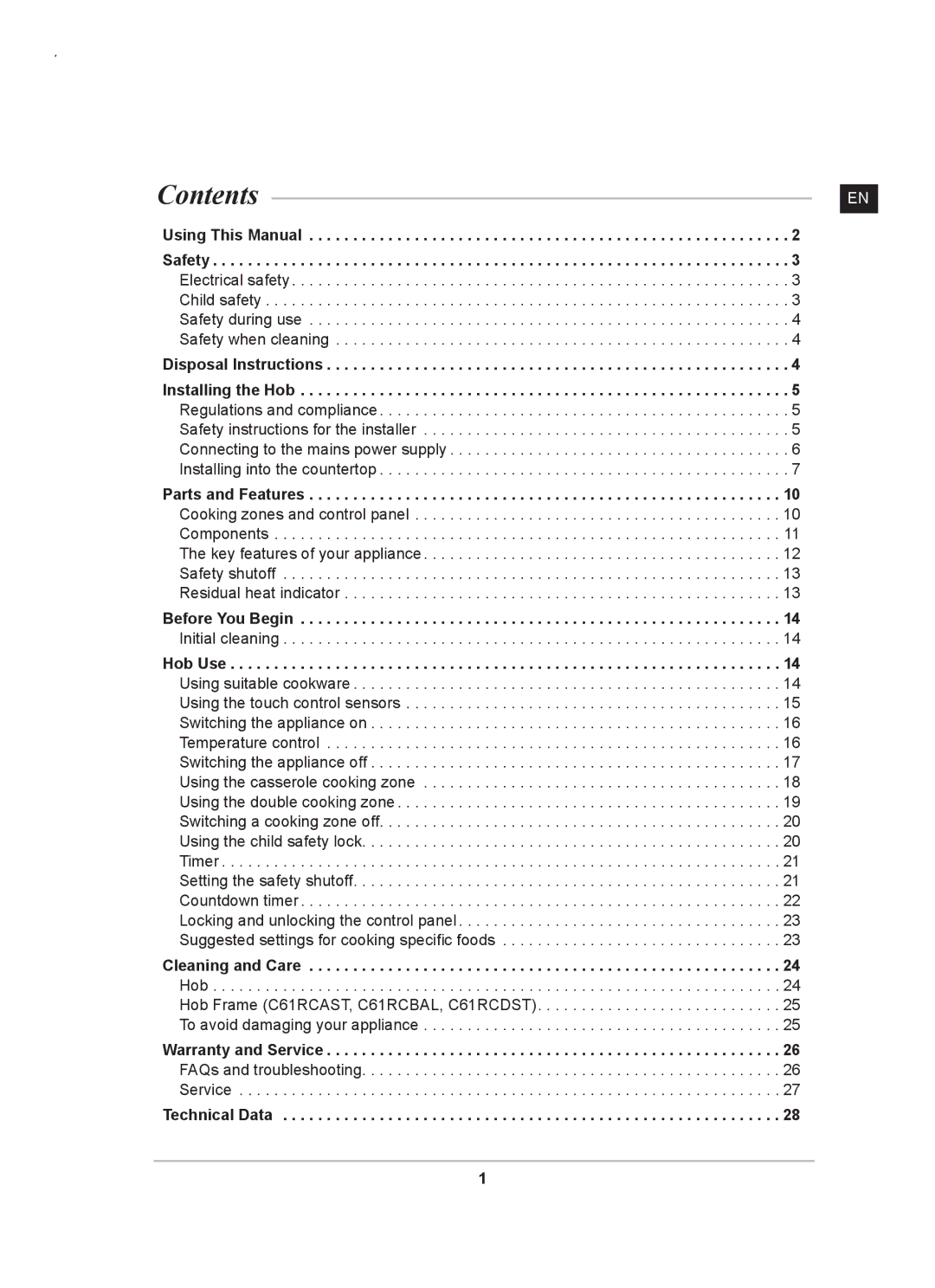 Samsung C61RCAST/XEE, C61RCCN/XEE manual Contents 