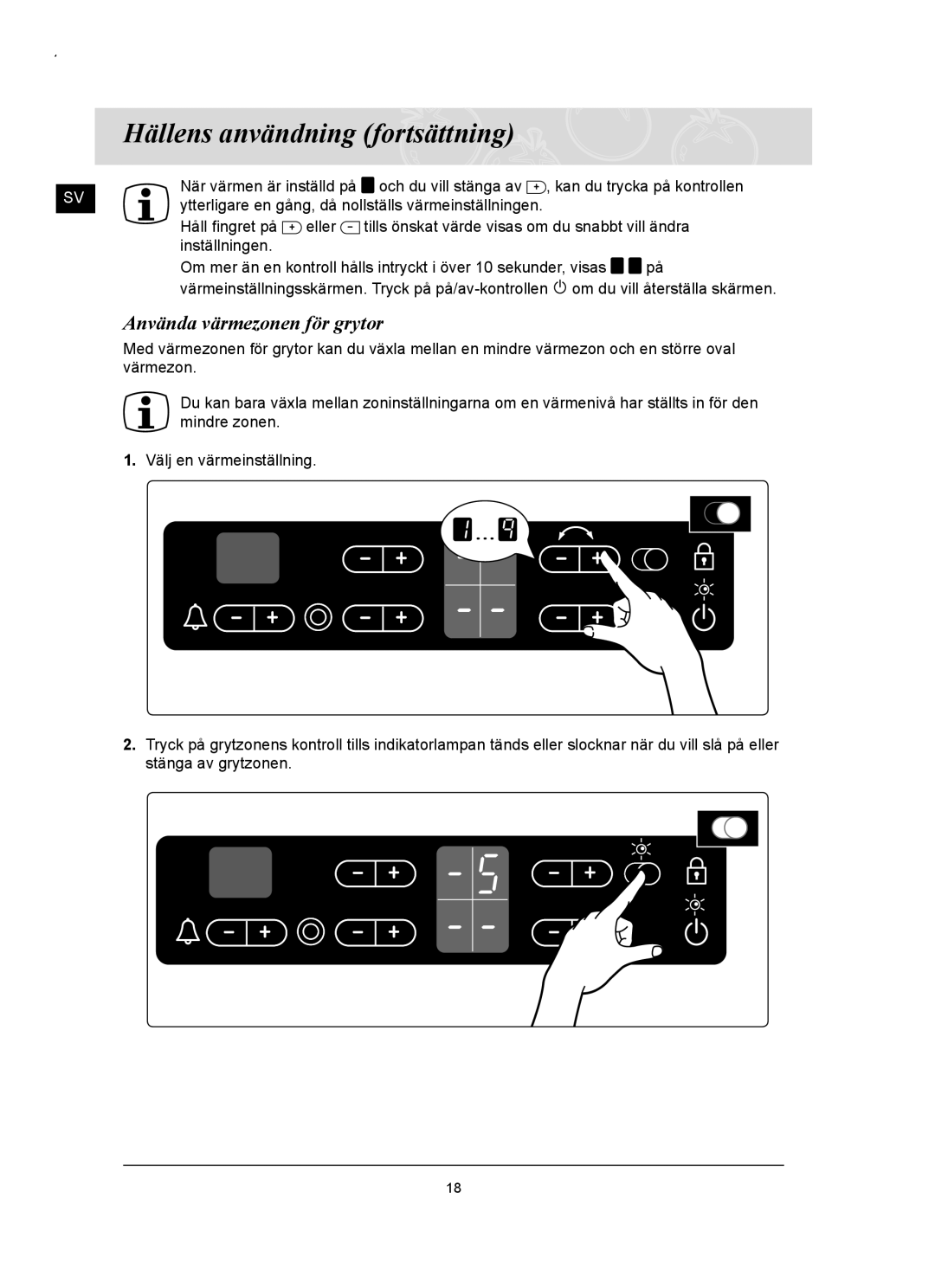 Samsung C61RCCN/XEE, C61RCAST/XEE manual Använda värmezonen för grytor 