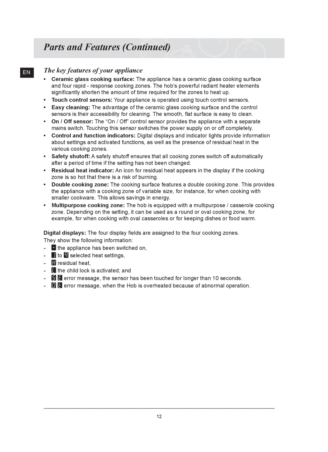 Samsung C61RCDST/XET manual Key features of your appliance 