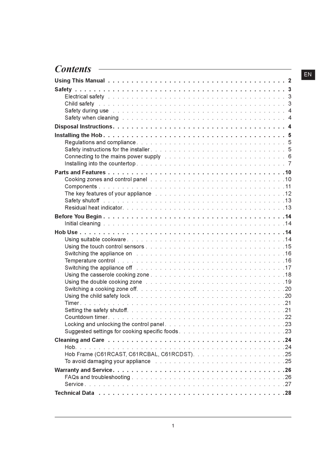 Samsung C61RCDST/XET manual Contents 