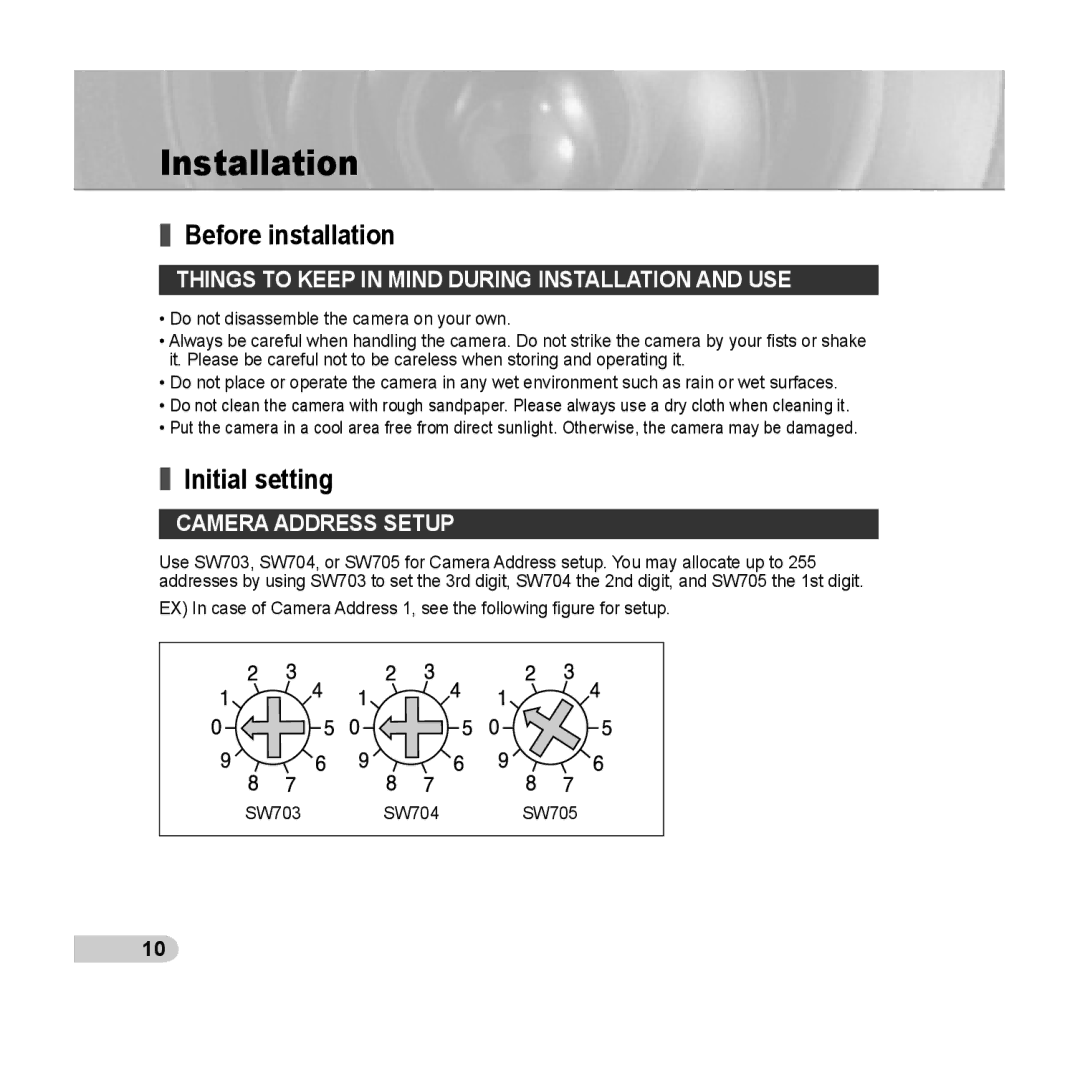 Samsung C6435(P) manual Before installation, Initial setting, Things to Keep in Mind During Installation and USE 