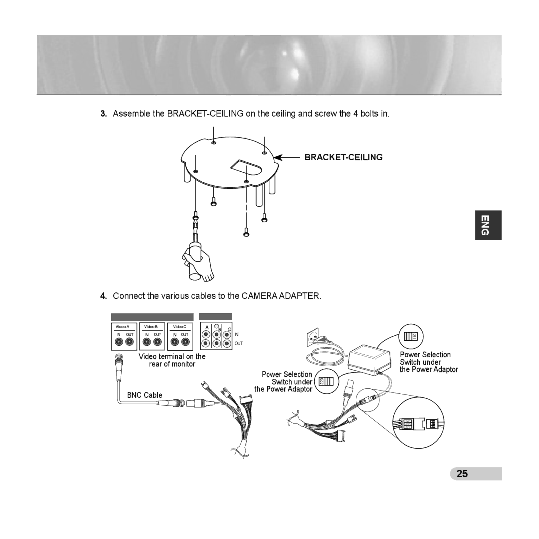 Samsung SCC-C6433(P), C6435(P) manual Bracket-Ceiling 