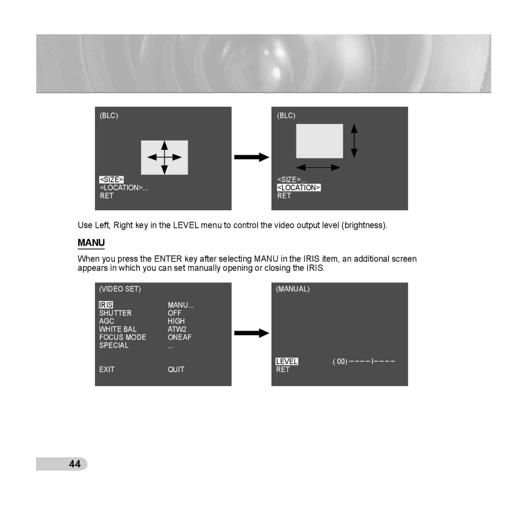 Samsung C6435(P), SCC-C6433(P) manual Manu 