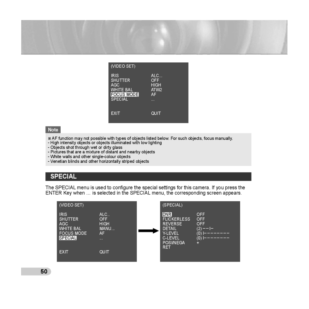 Samsung C6435(P), SCC-C6433(P) manual Special 