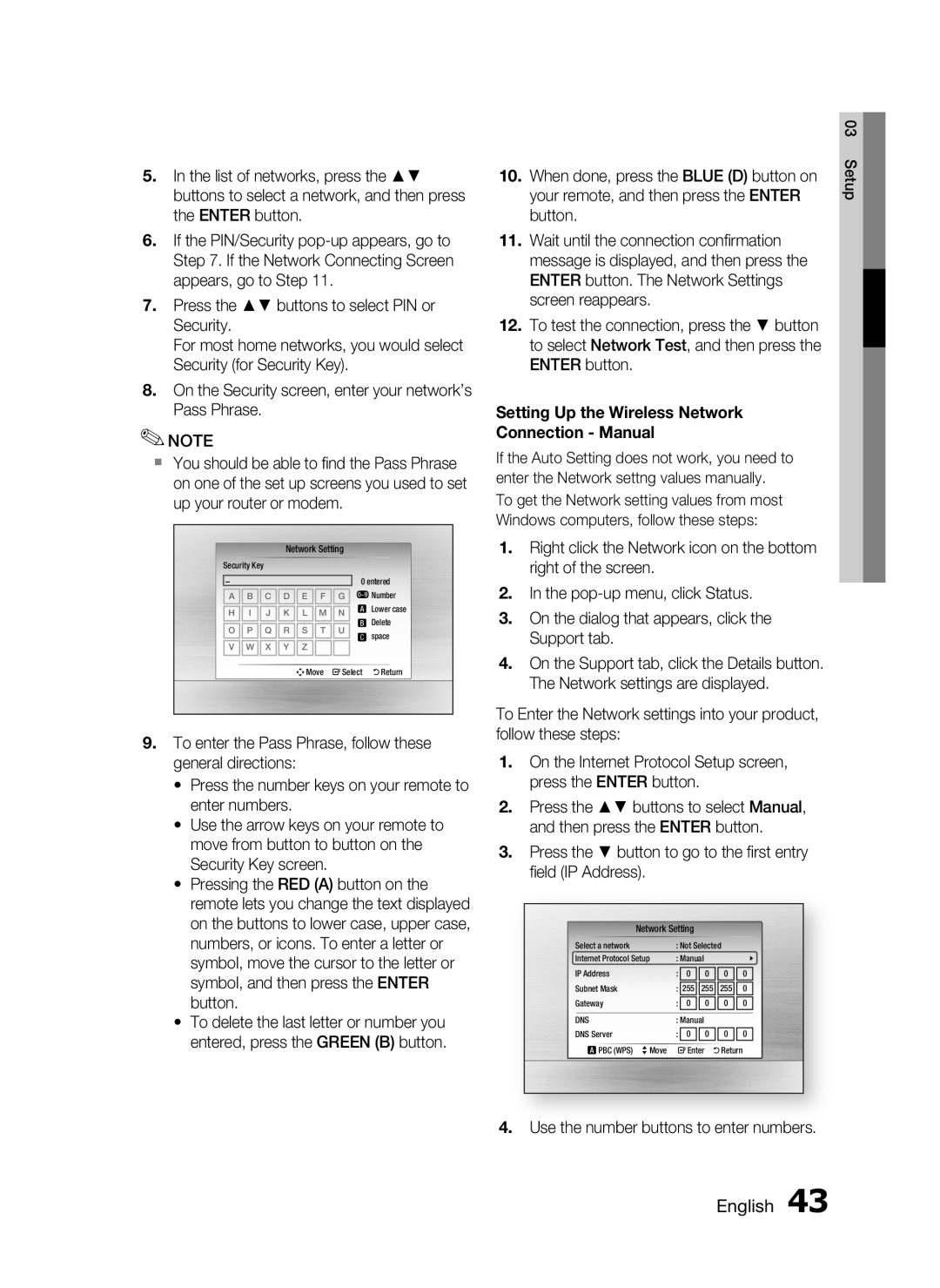 Samsung C6600 user manual English, Setting Up the Wireless Network, Connection - Manual 
