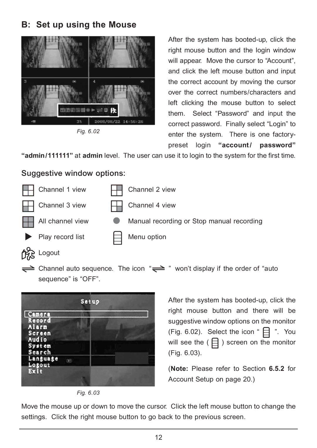 Samsung CA7 operating instructions Suggestive window options 