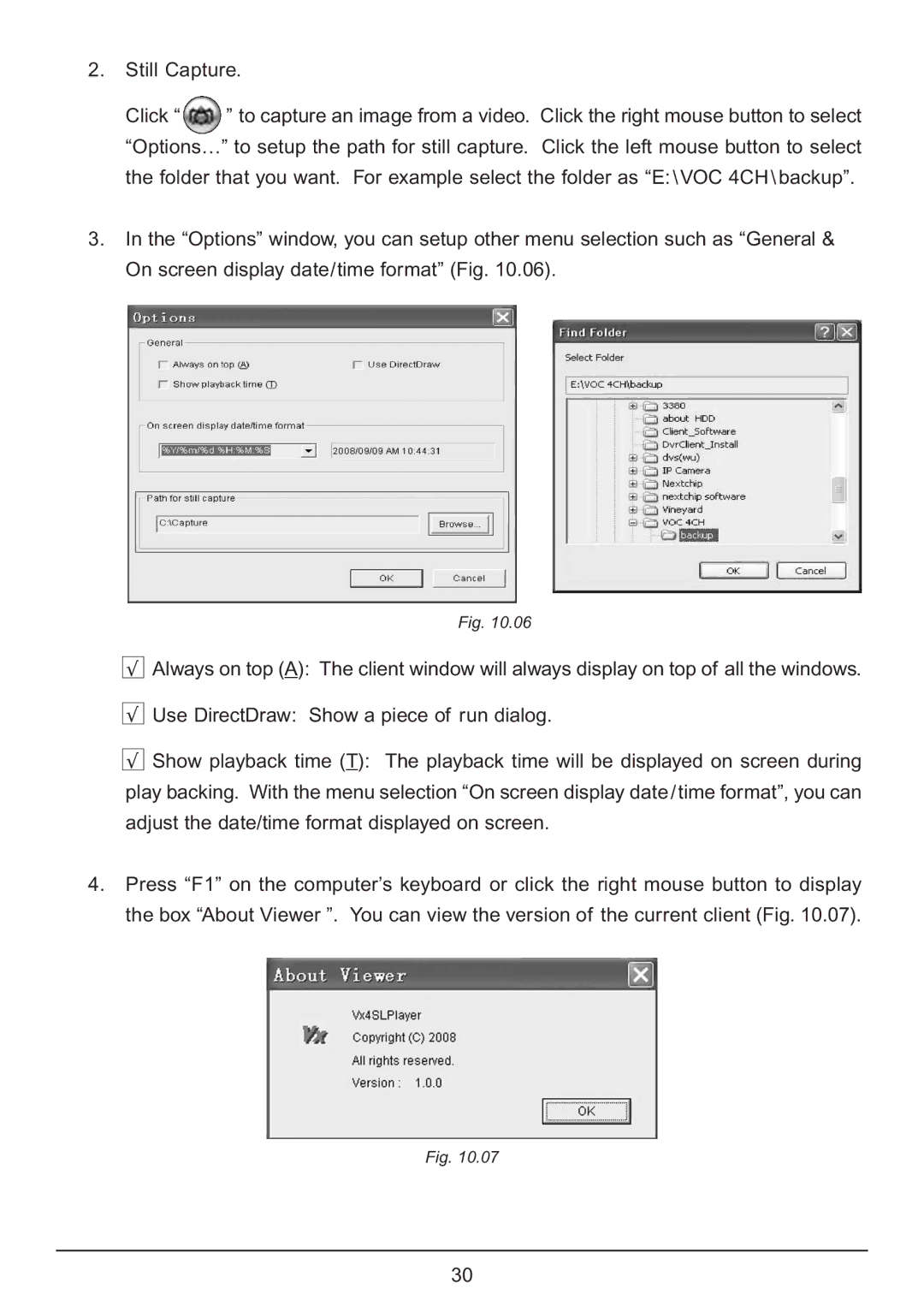 Samsung CA7 operating instructions Still Capture 