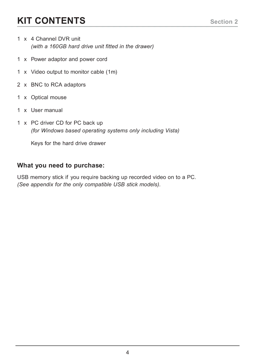 Samsung CA7 operating instructions KIT Contents 